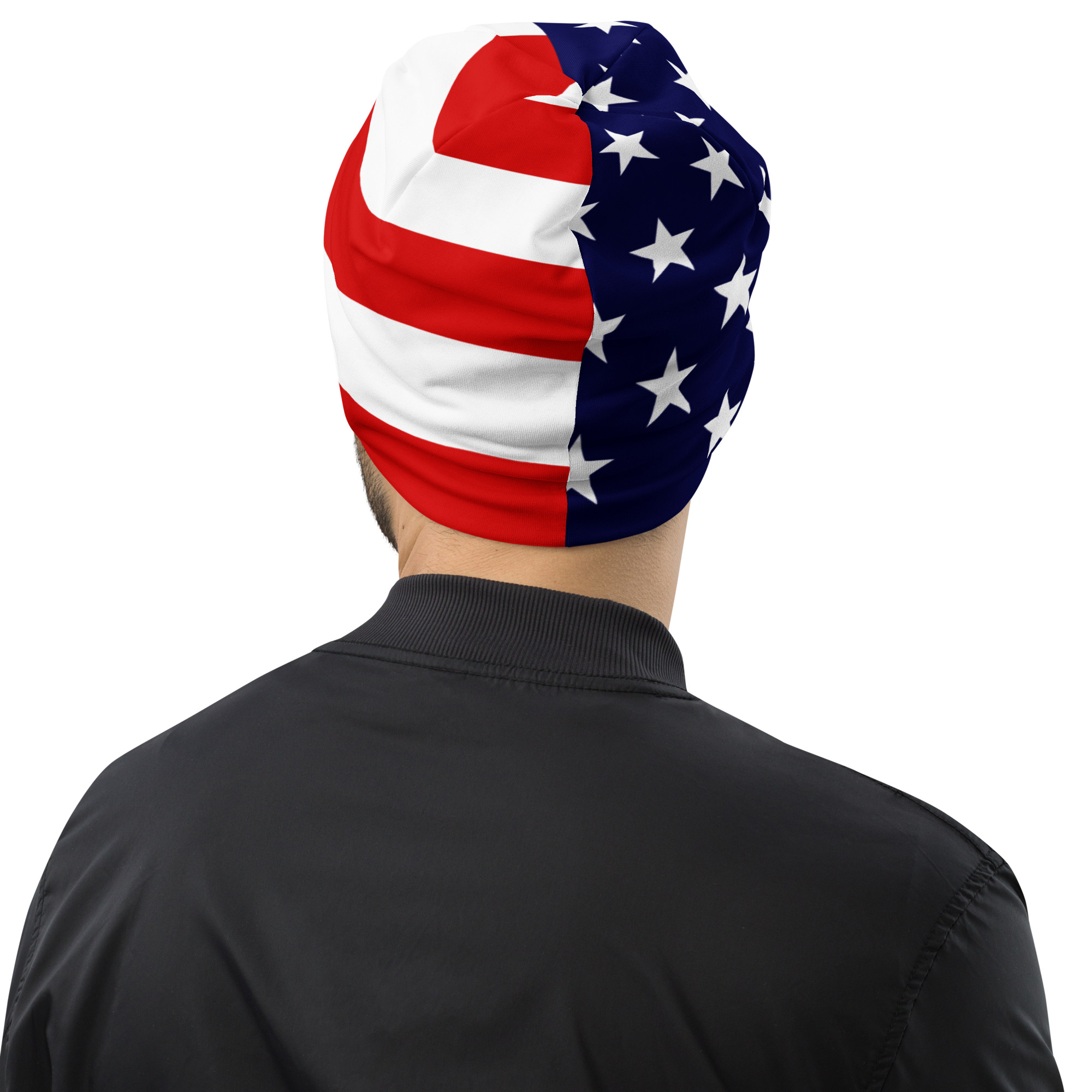 USA FLAG Print Beanie - Image 6