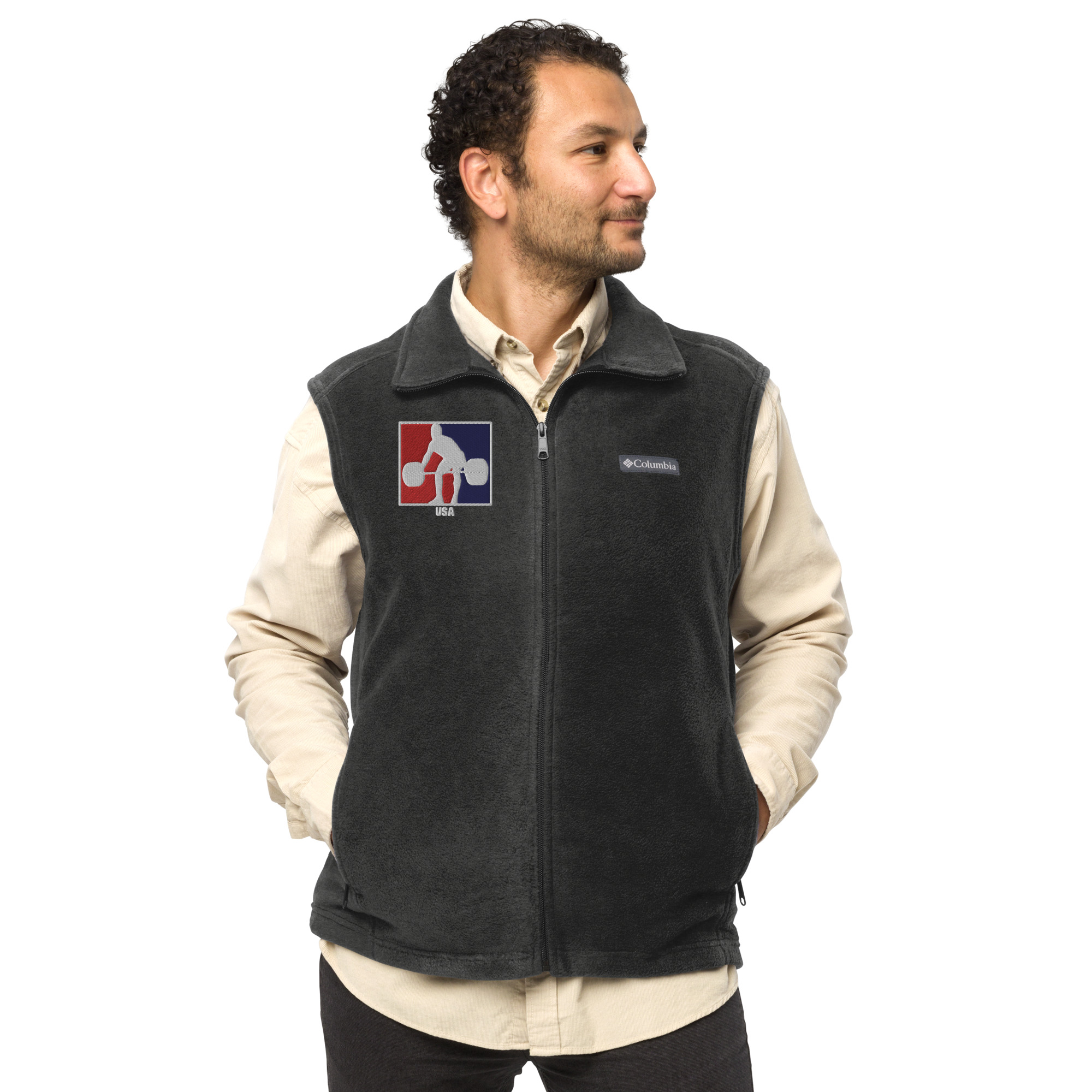 USA Weightlifting RWB LogoMen’s Columbia fleece vest - Image 10