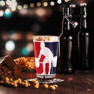 American Weightlifting Shaker pint glass
