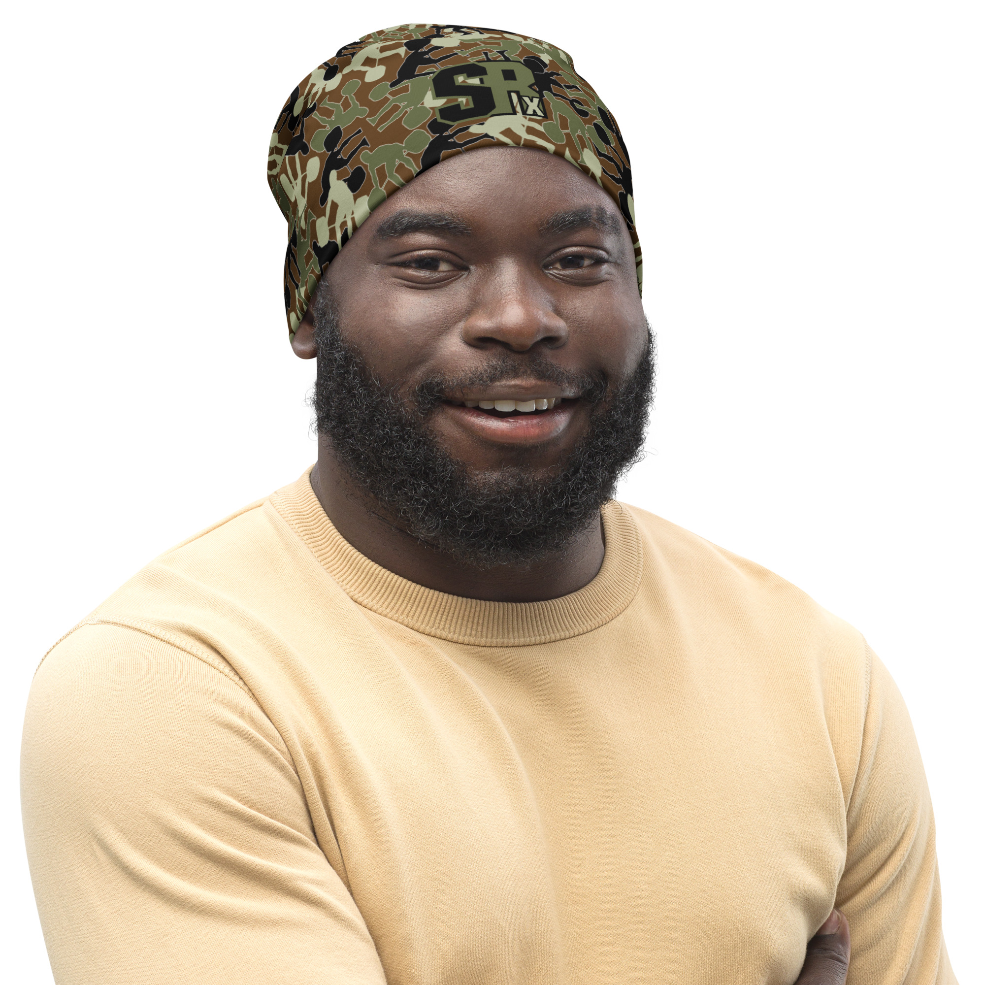 SRx Weightlifter Camo Beanie brown base - Image 8