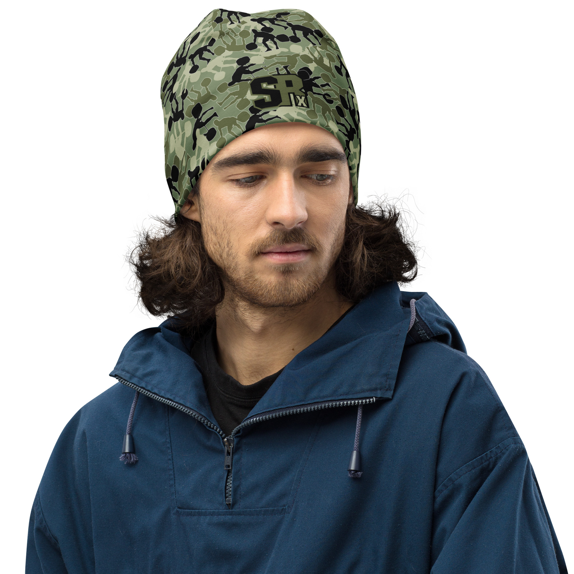 SRx Weightlifter Camo Beanie camo green base - Image 6