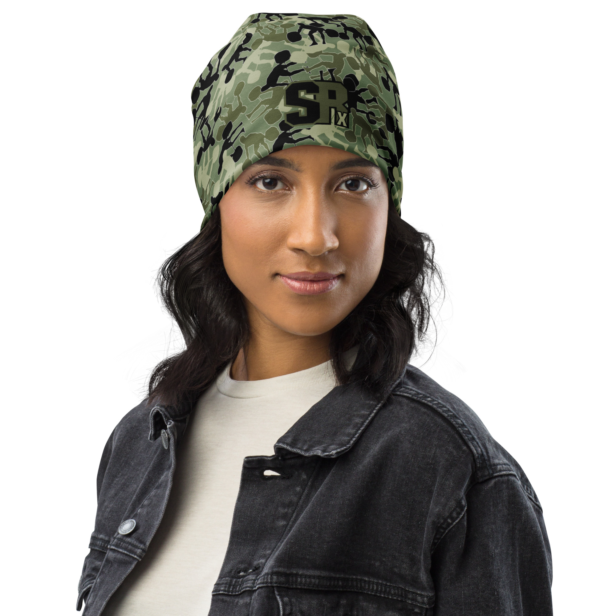 SRx Weightlifter Camo Beanie camo green base - Image 3