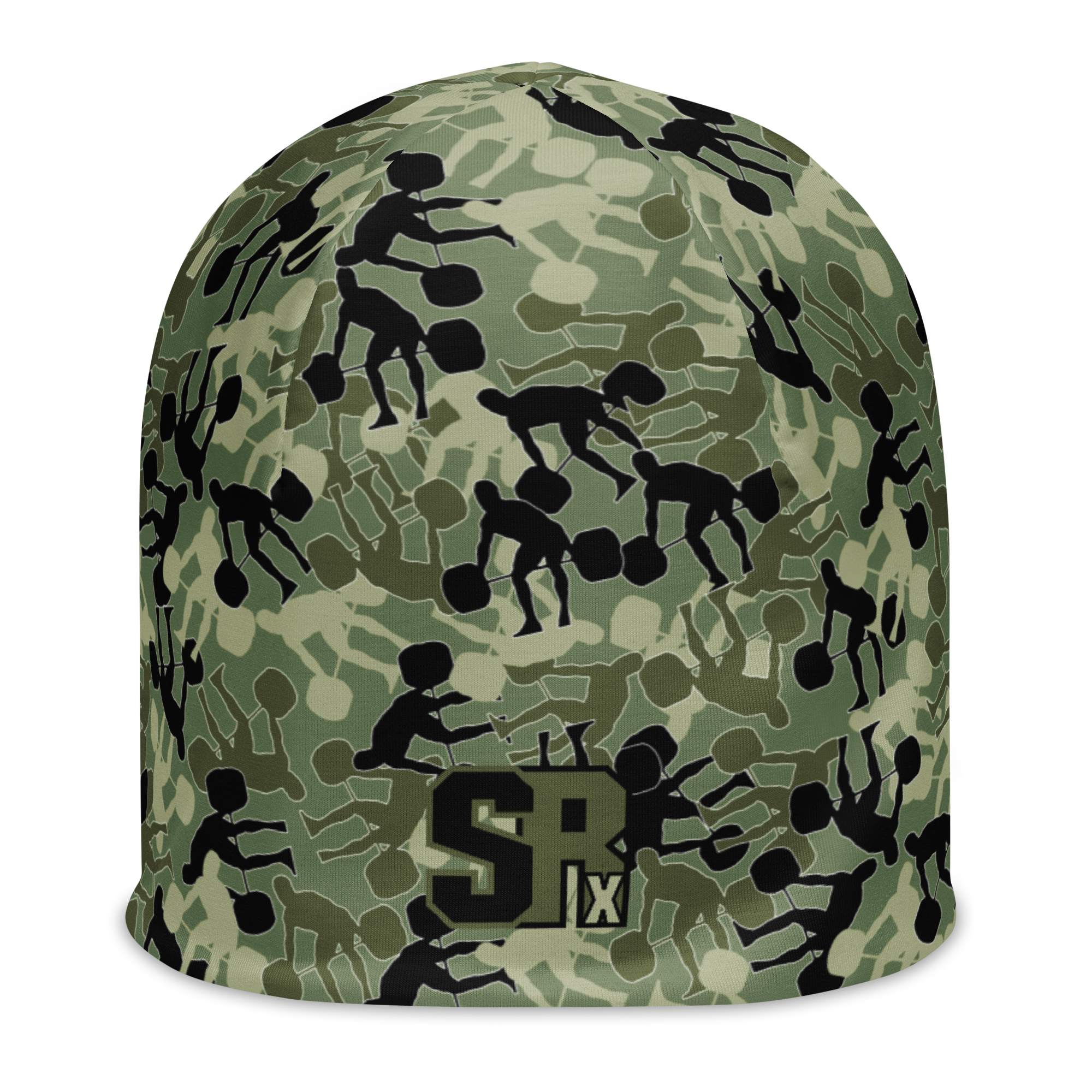 SRx Weightlifter Camo Beanie camo green base - Image 1