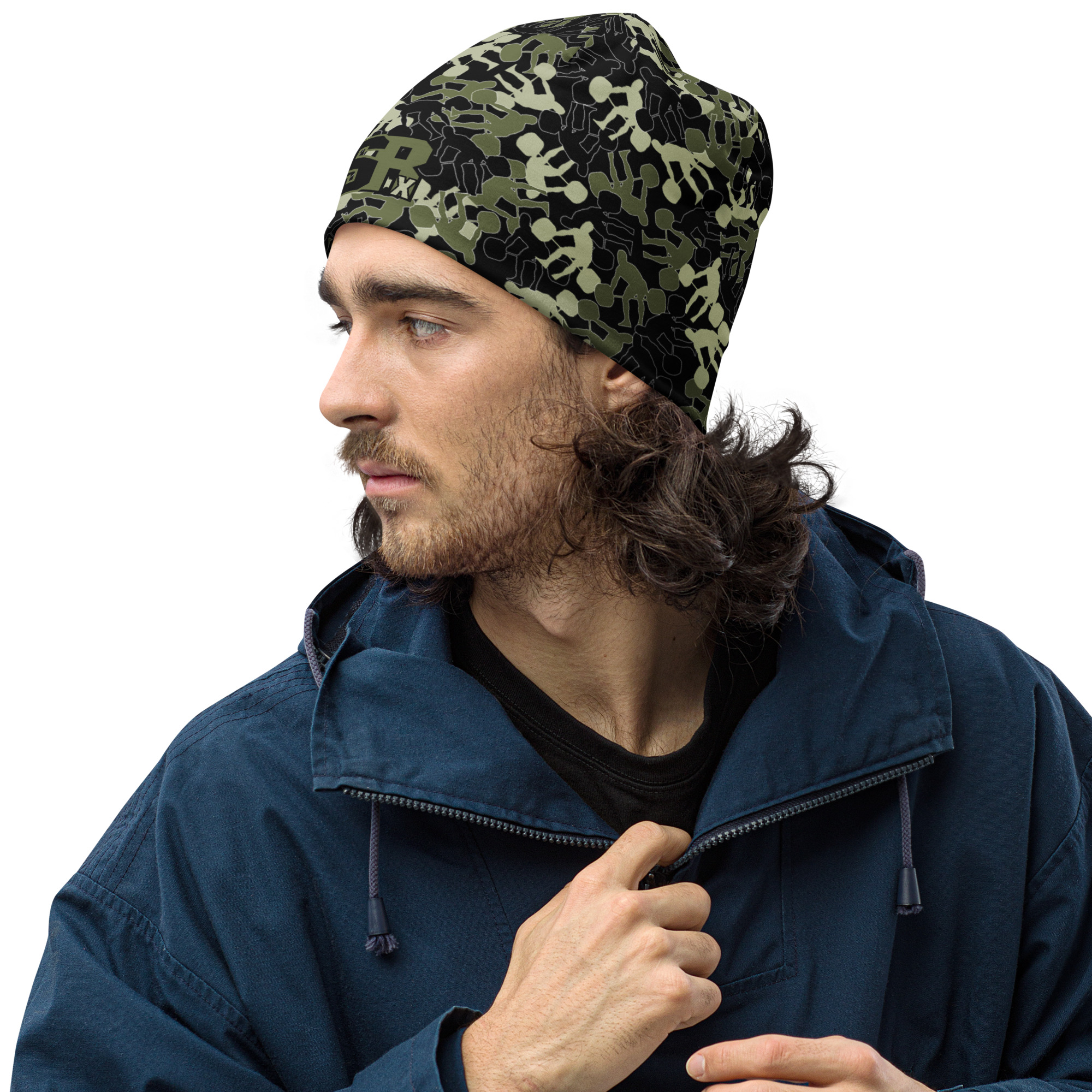 SRx Weightlifter Camo Beanie black base color - Image 4