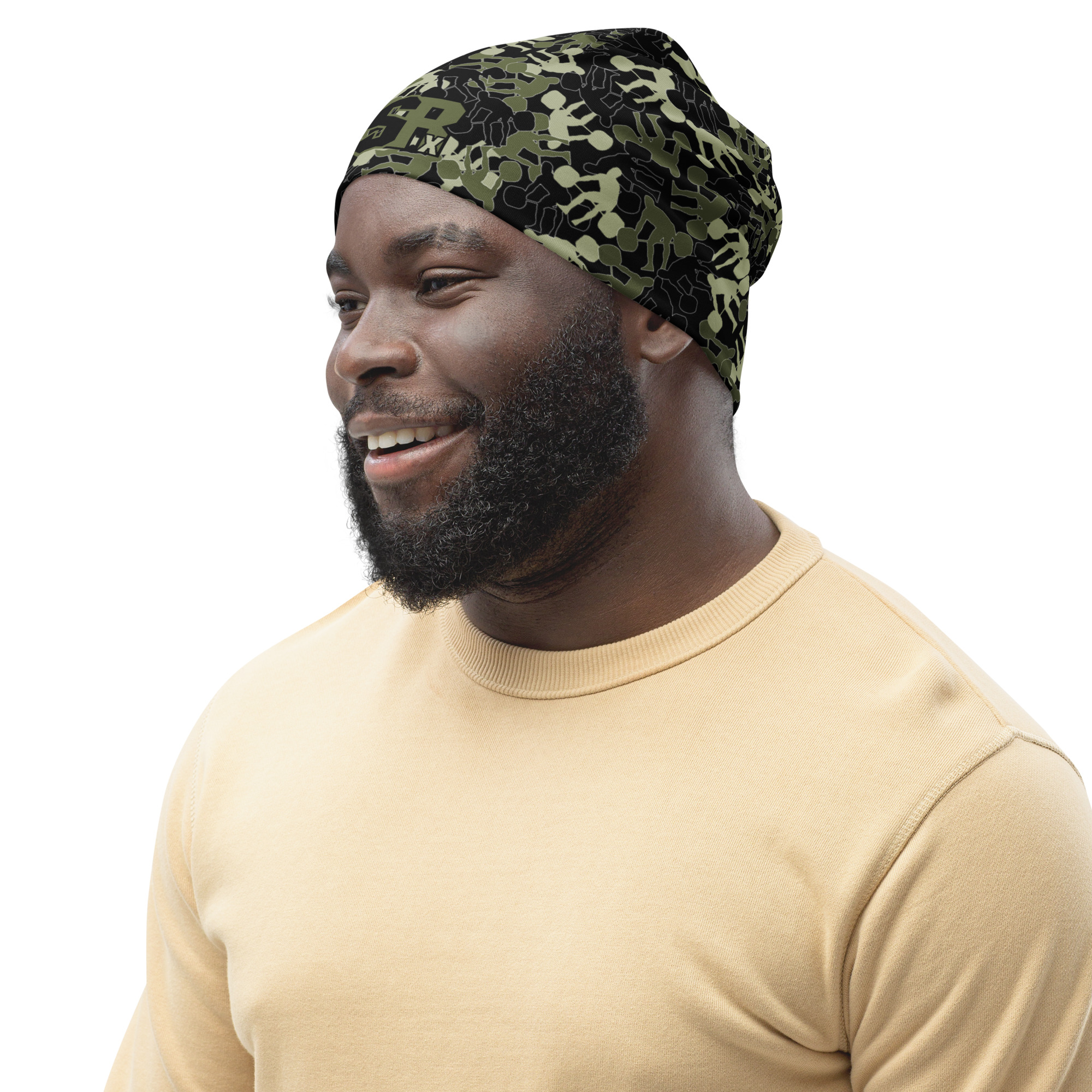 SRx Weightlifter Camo Beanie black base color - Image 8