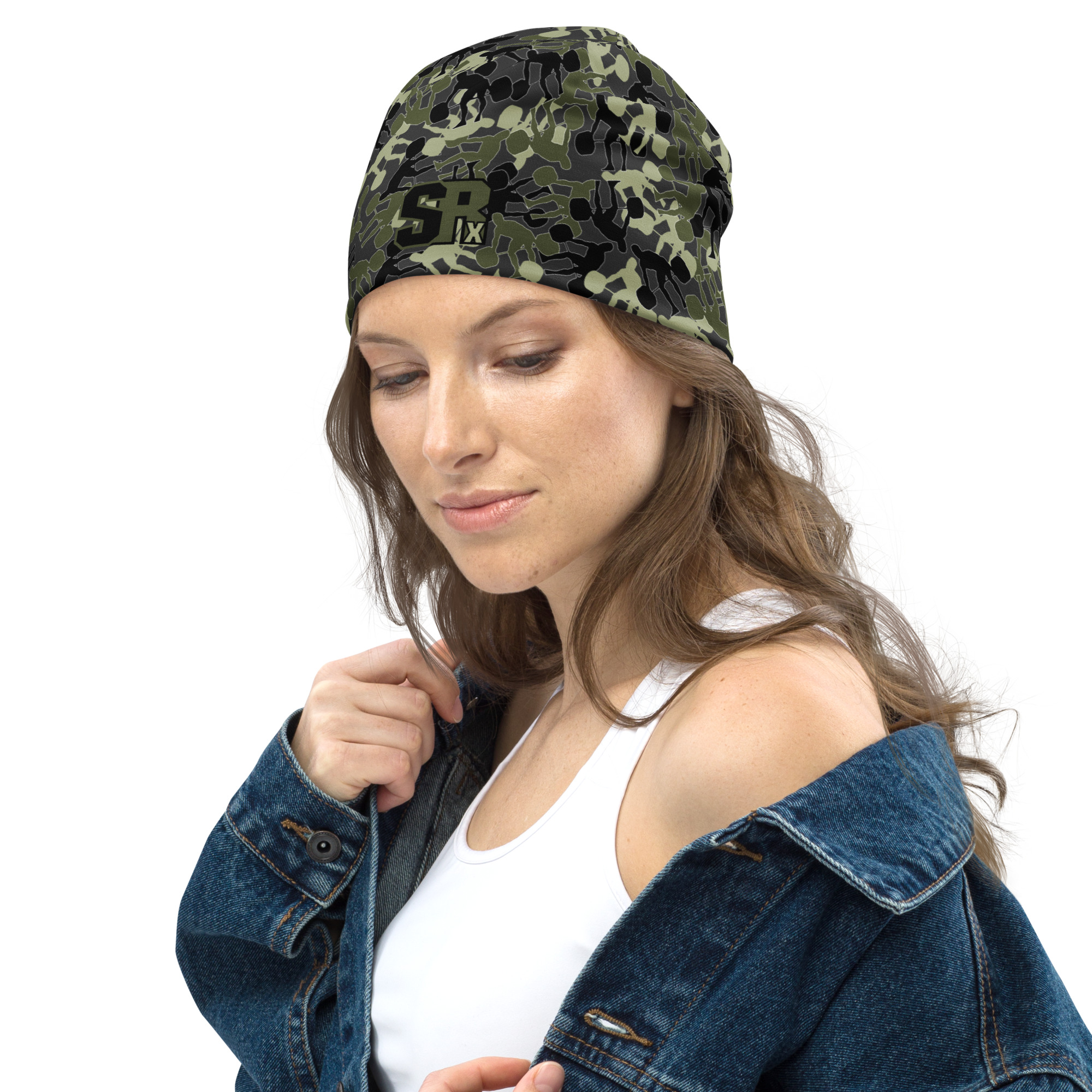 SRx Weightlifter Camo Beanie Charcoal Base - Image 3