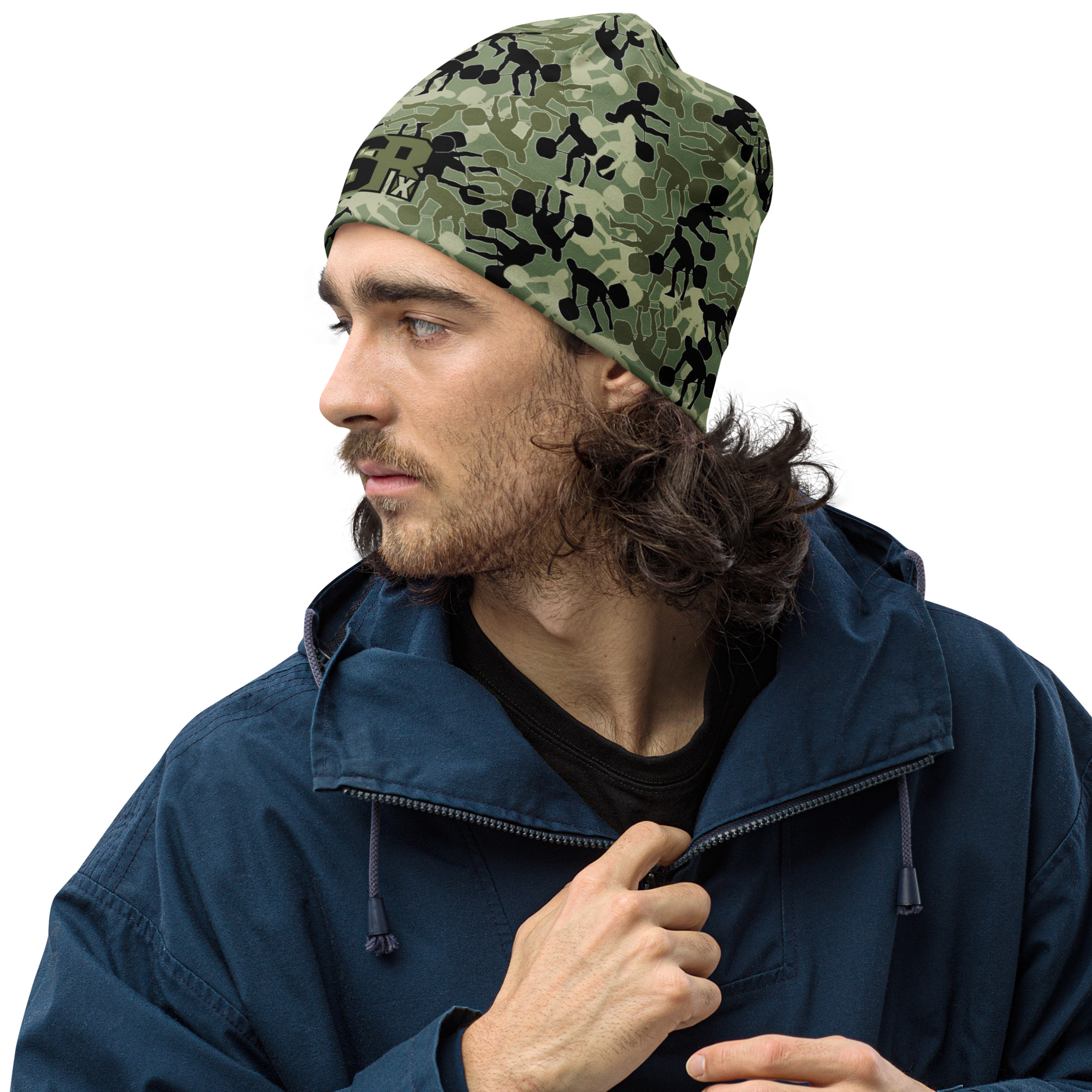 SRx Weightlifter Camo Beanie camo green base - Image 8