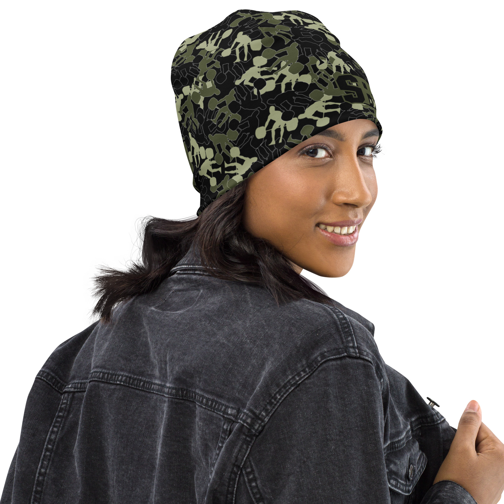 SRx Weightlifter Camo Beanie black base color - Image 6
