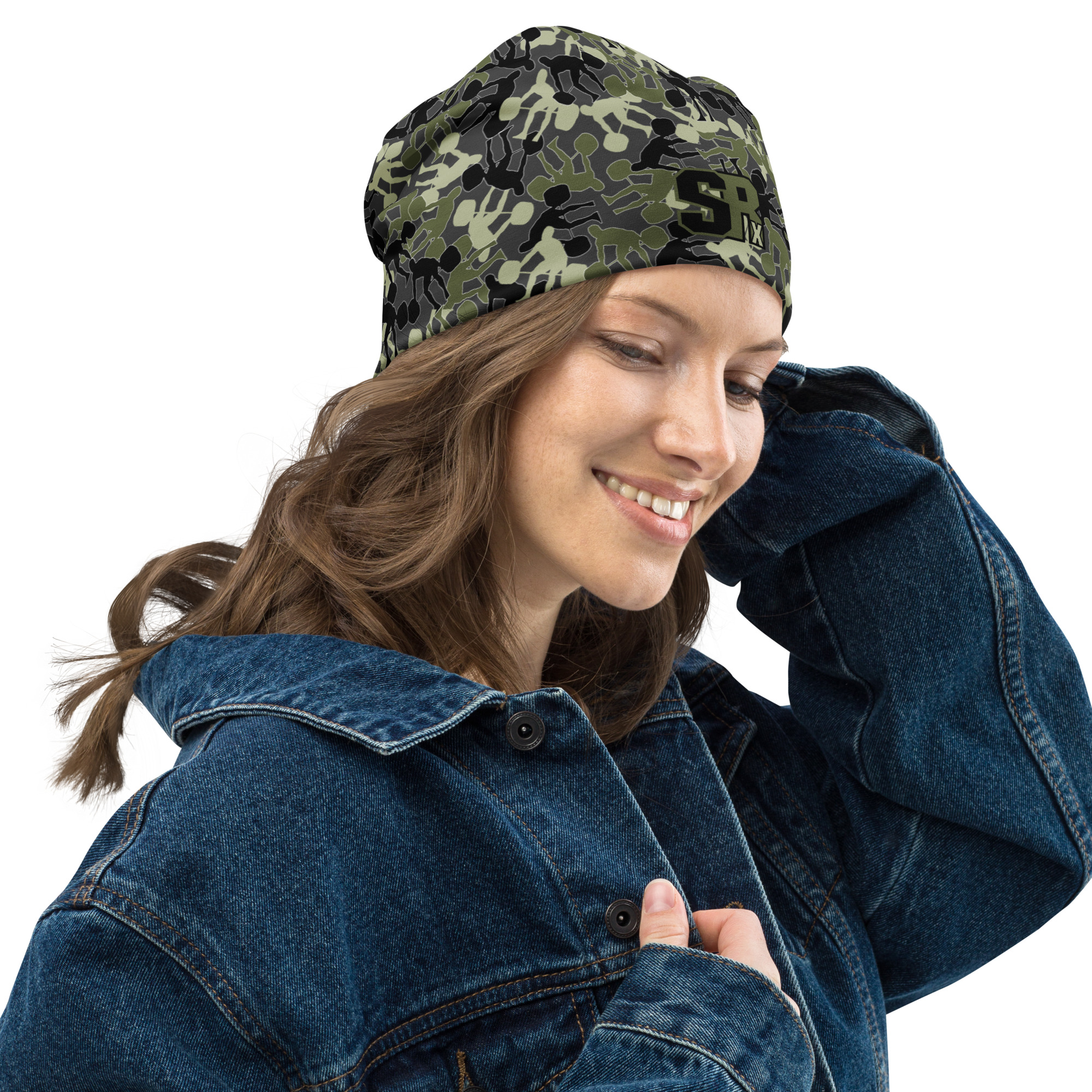 SRx Weightlifter Camo Beanie Charcoal Base - Image 4
