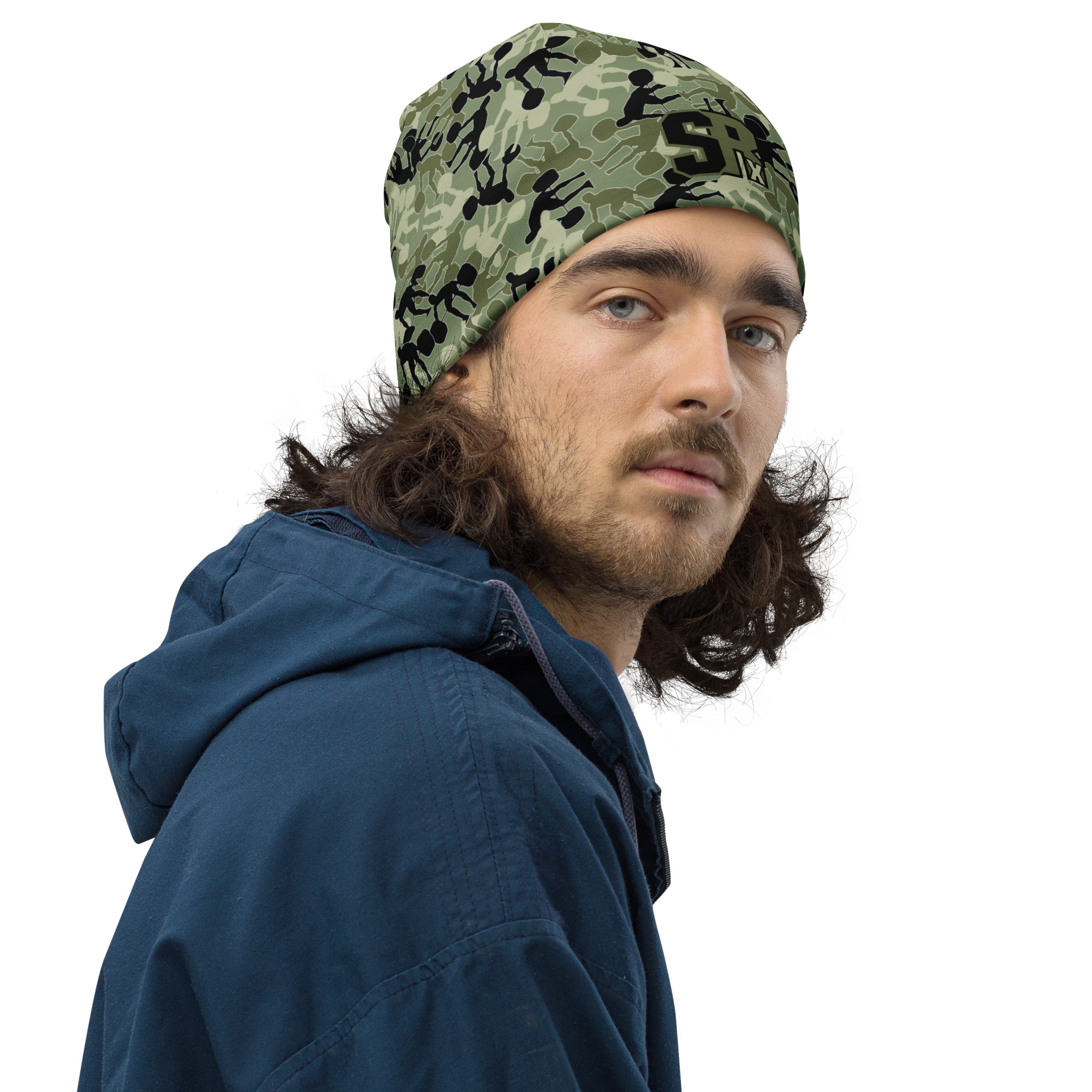 SRx Weightlifter Camo Beanie camo green base - Image 7