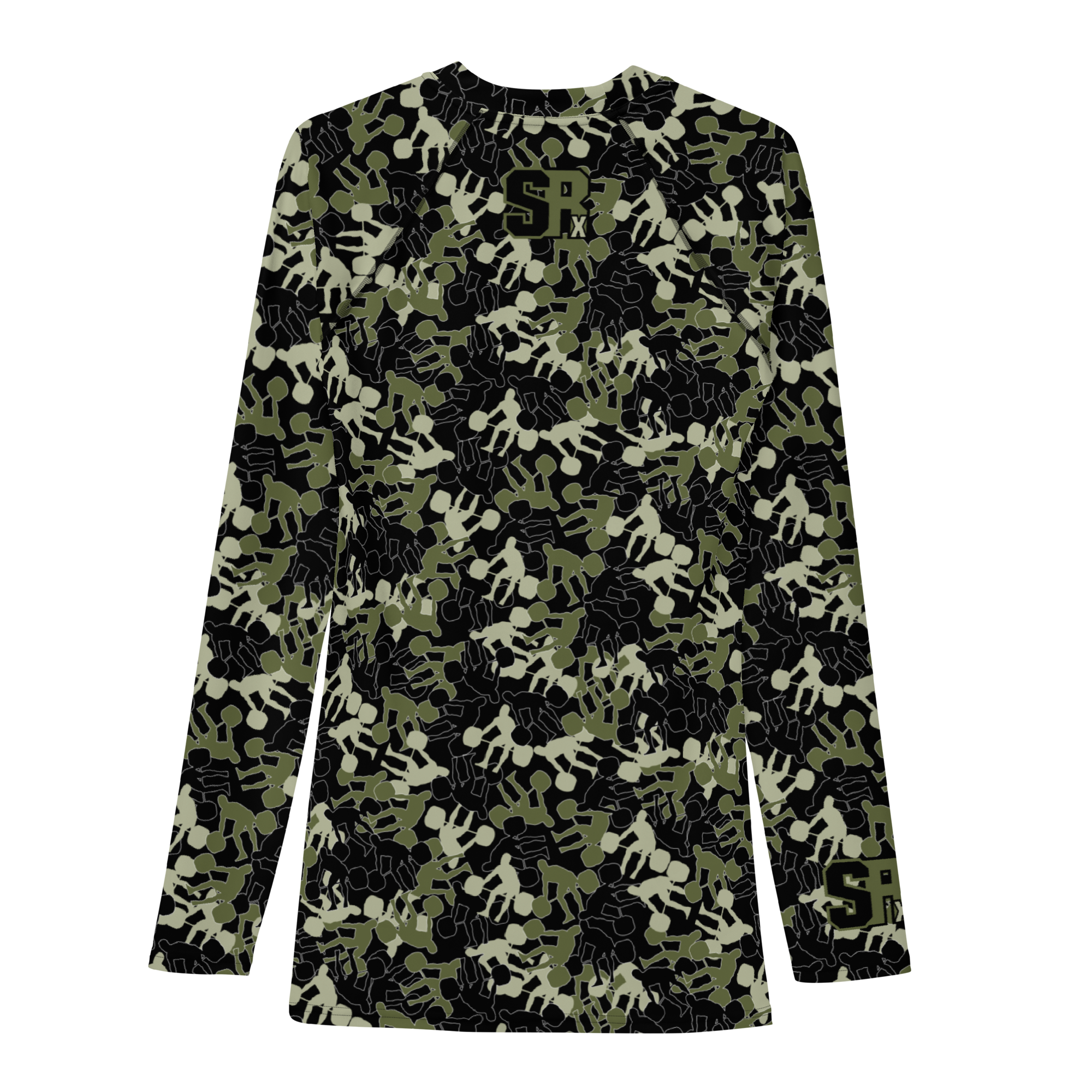 Weightlifter Camo Men's Rash Guard Black Base - Image 2
