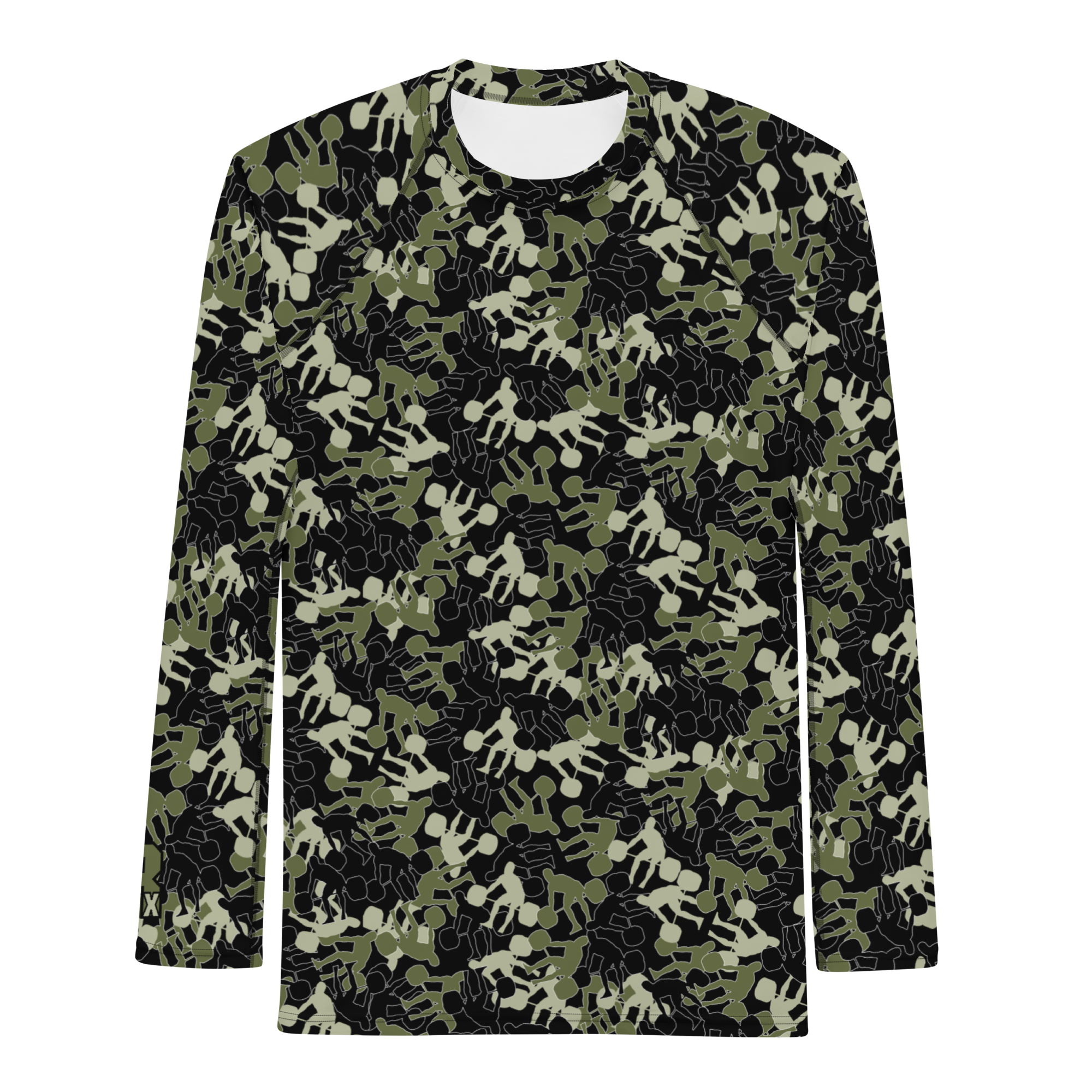 Weightlifter Camo Men's Rash Guard Black Base - Image 1