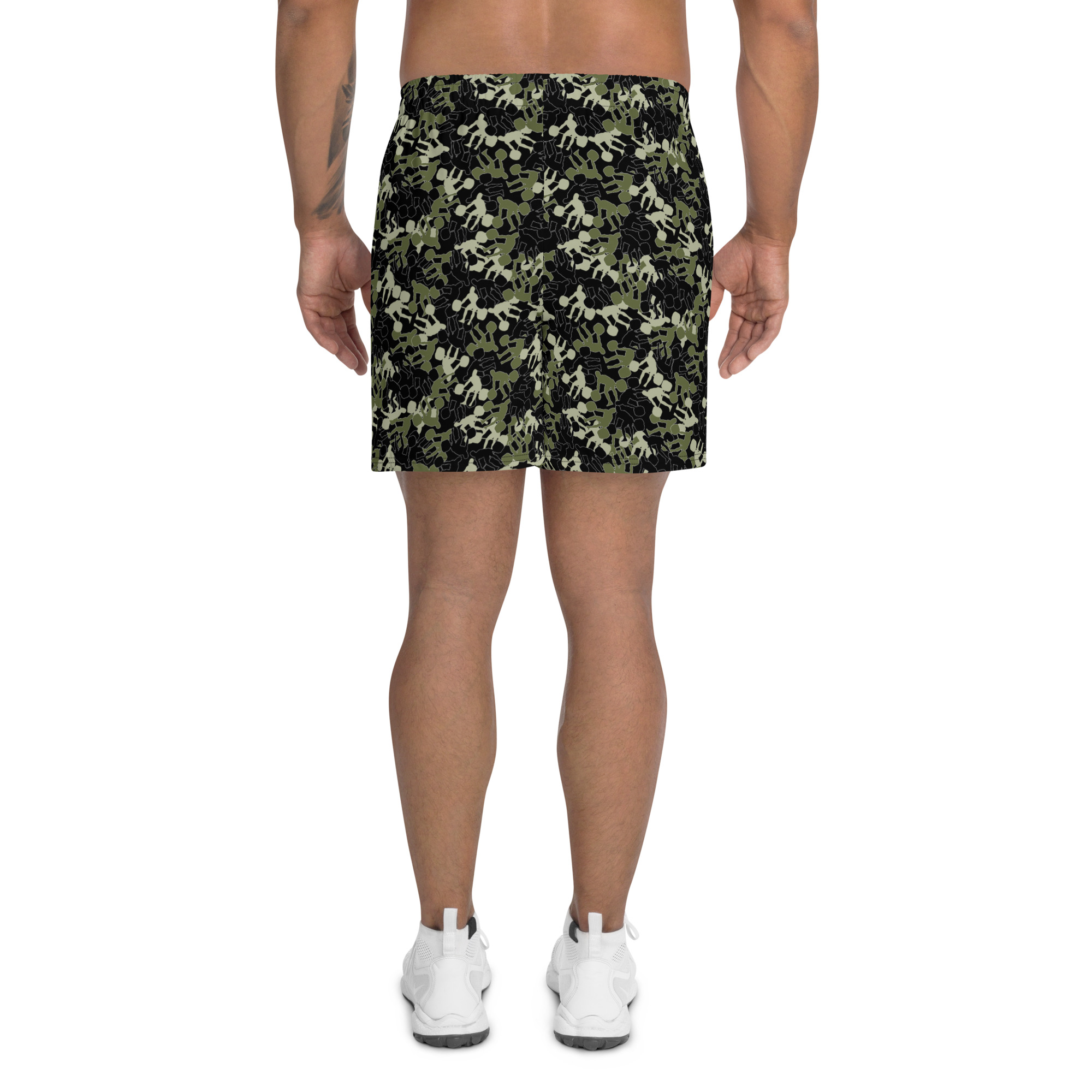 SRx weightlifter camo black base Men's Recycled Athletic Shorts - Image 3