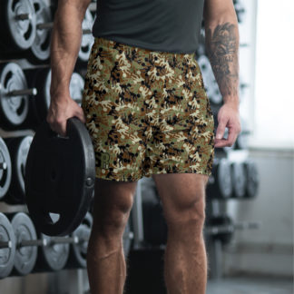 SRx weightlifter camo brown base Men's Recycled Athletic Shorts