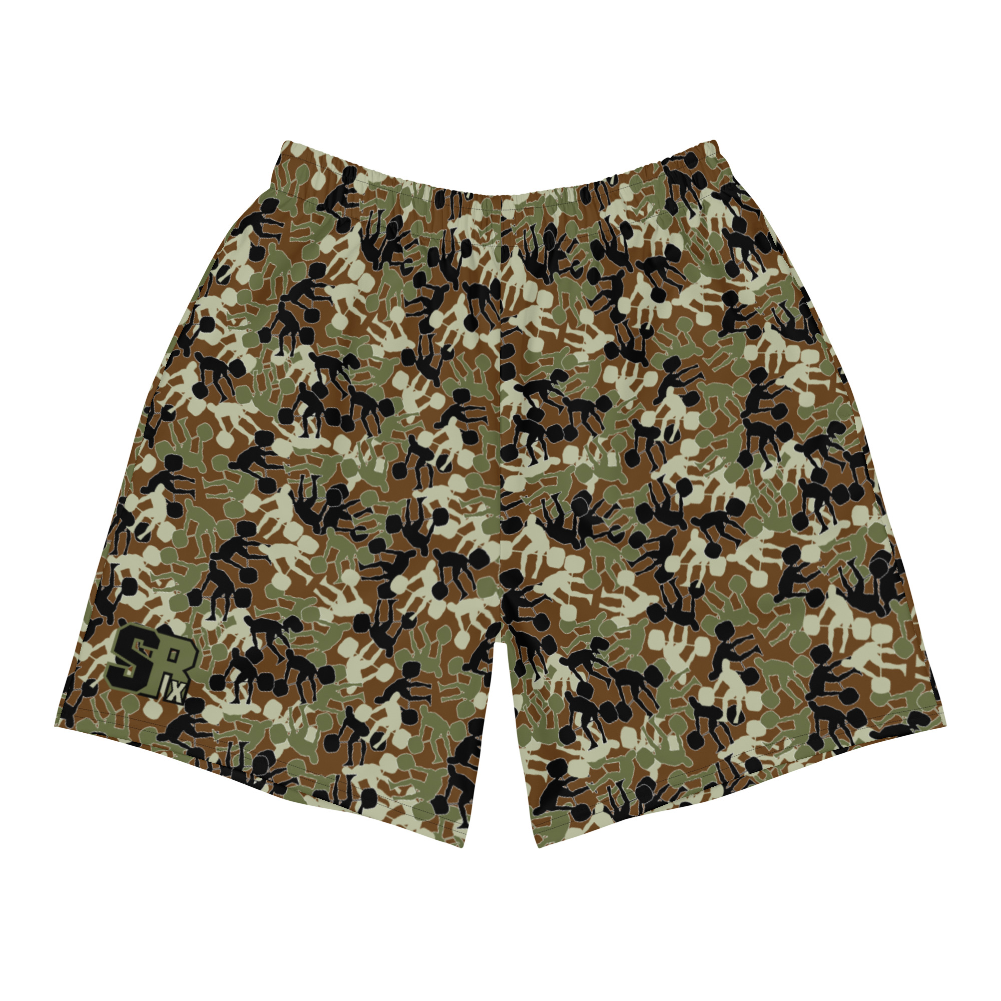 SRx weightlifter camo brown base Men's Recycled Athletic Shorts - Image 2