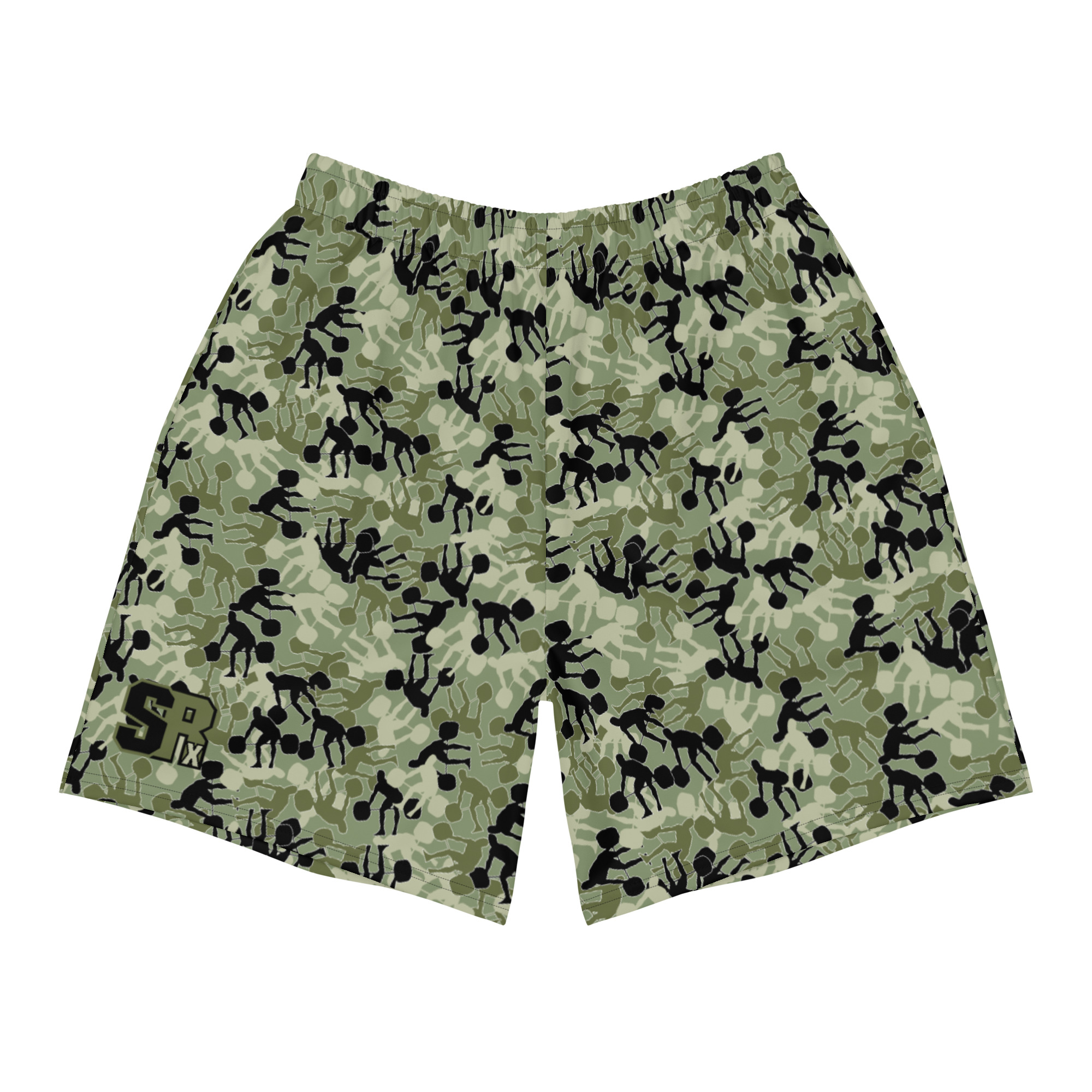 SRx weightlifter camo camo green base Men's Recycled Athletic Shorts - Image 2