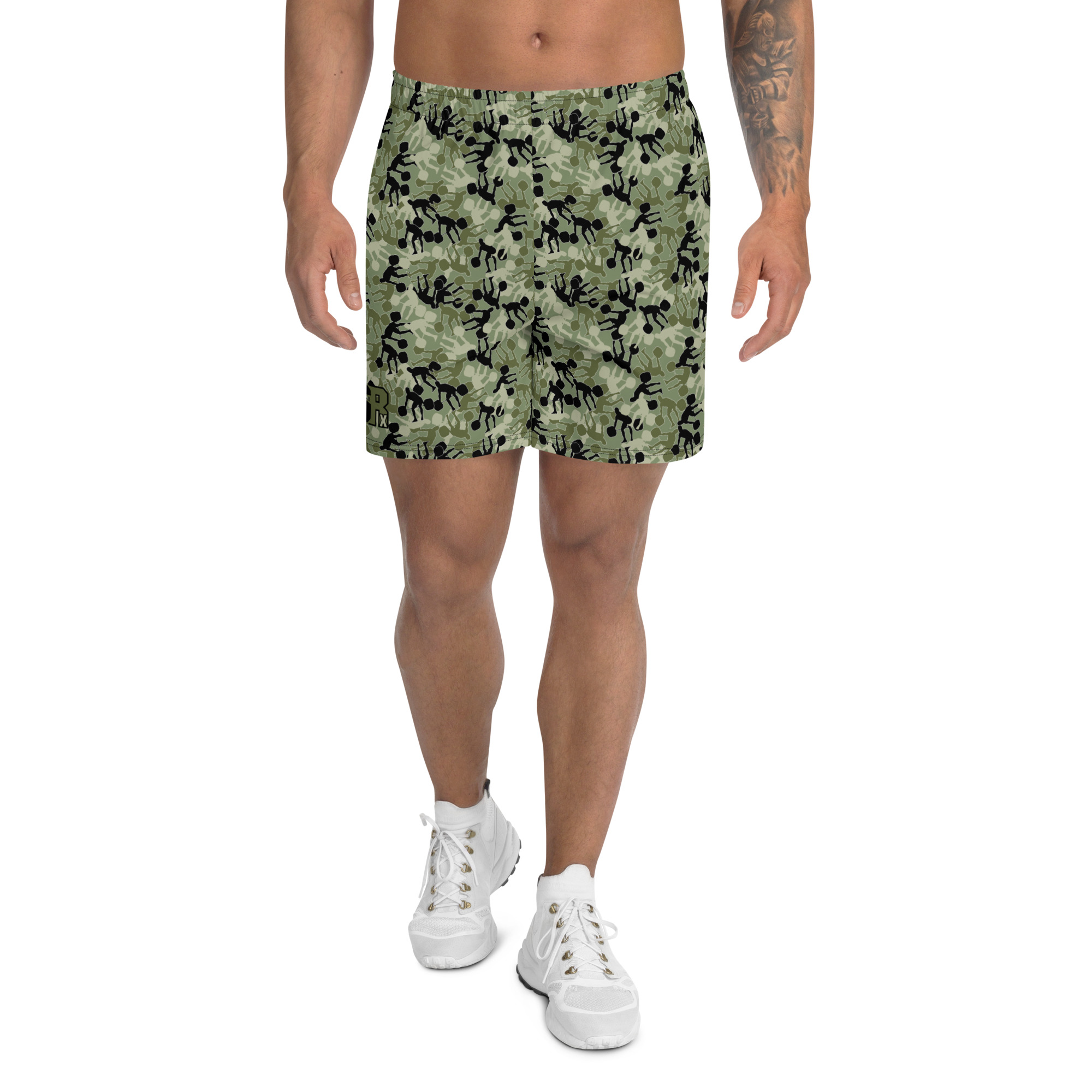 SRx weightlifter camo camo green base Men's Recycled Athletic Shorts - Image 4
