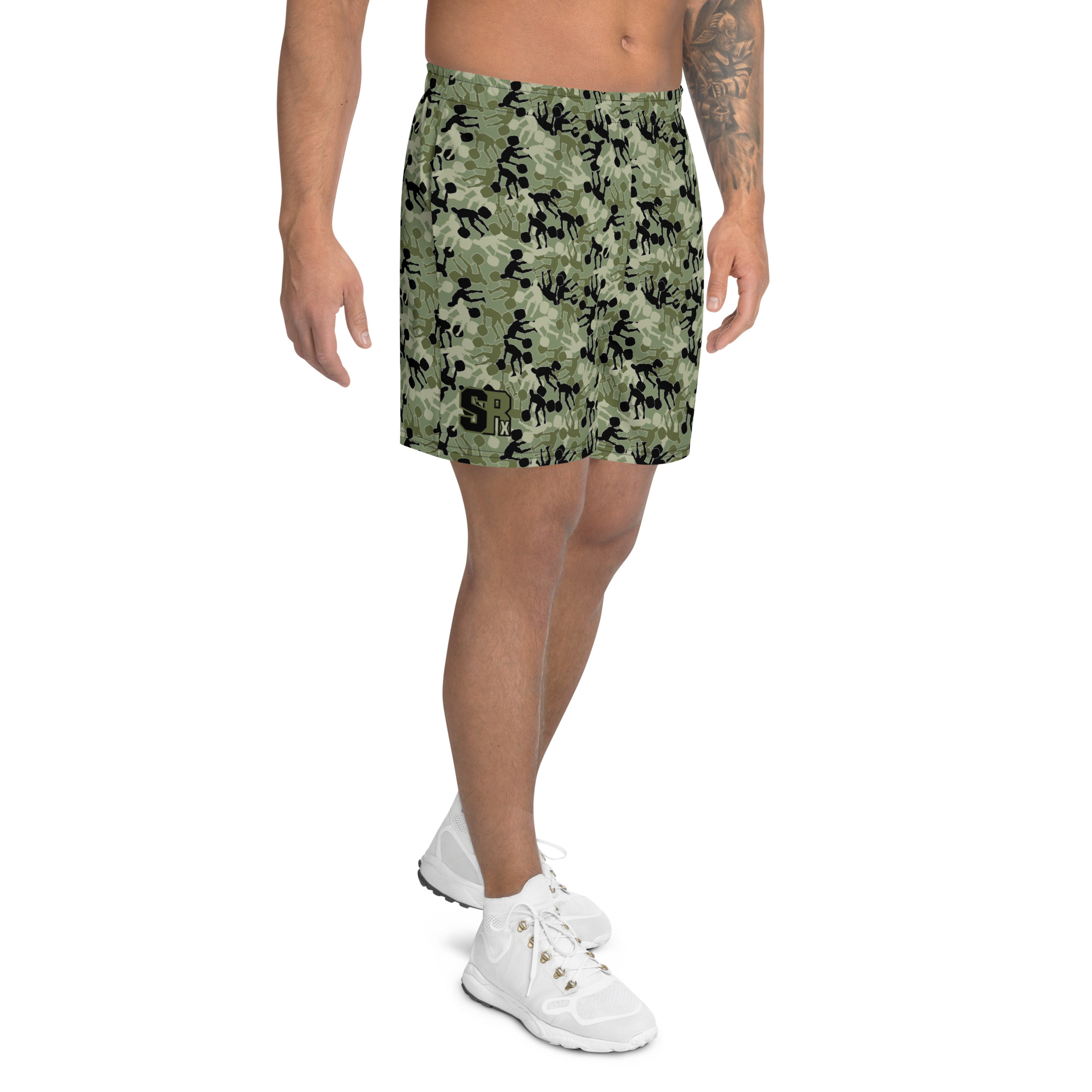 SRx weightlifter camo camo green base Men's Recycled Athletic Shorts - Image 5