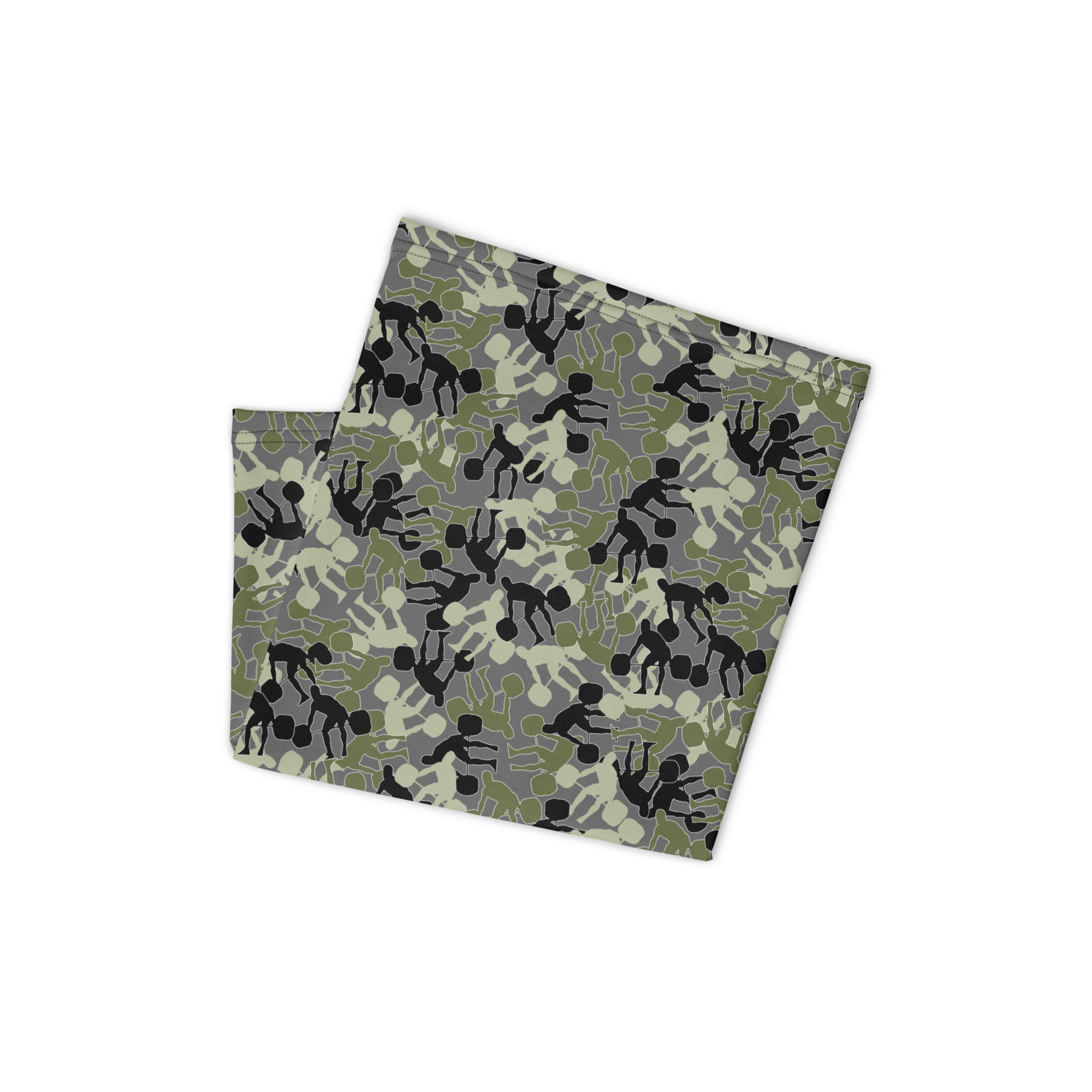 Weightlifter Camo Neck Gaiter Charcoal Background - Image 2