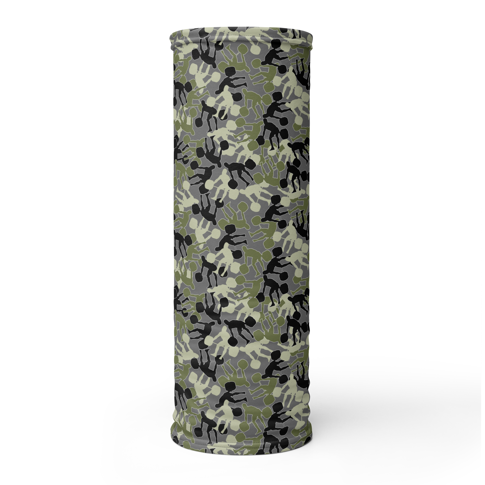 Weightlifter Camo Neck Gaiter Charcoal Background - Image 1