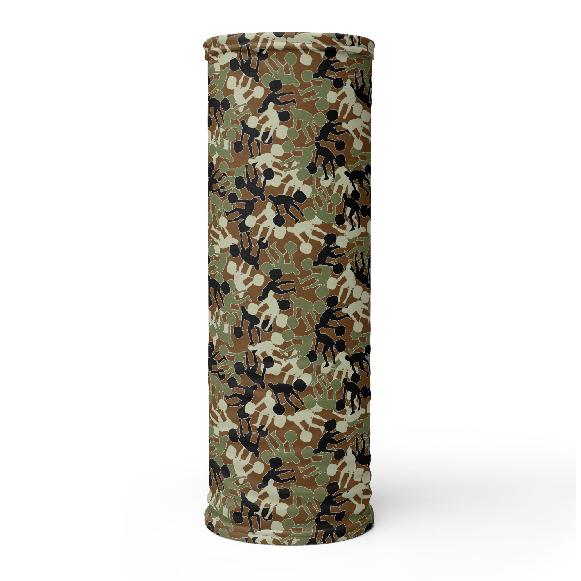 Weightlifter CamoNeck Gaiter Brown Background - Image 1