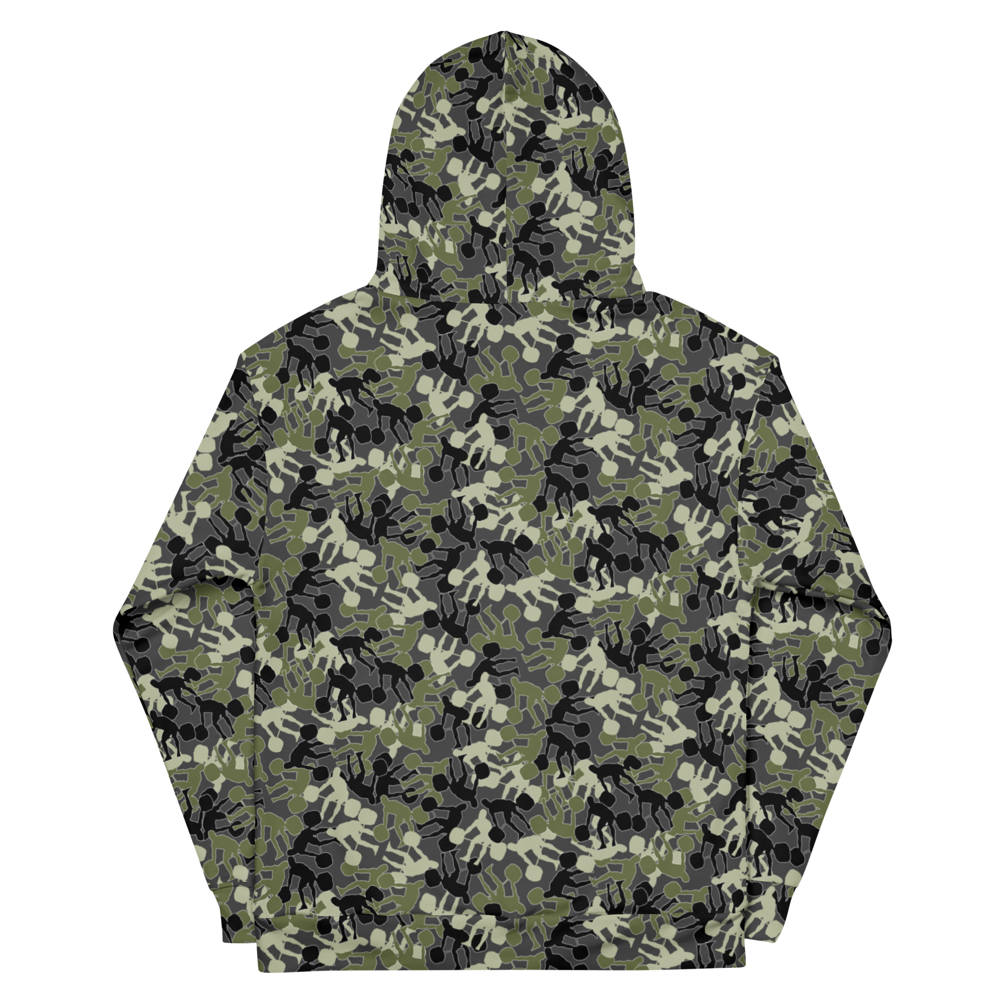 Weightlifter Camouflage Charcoal Background Unisex Hoodie - Image 1