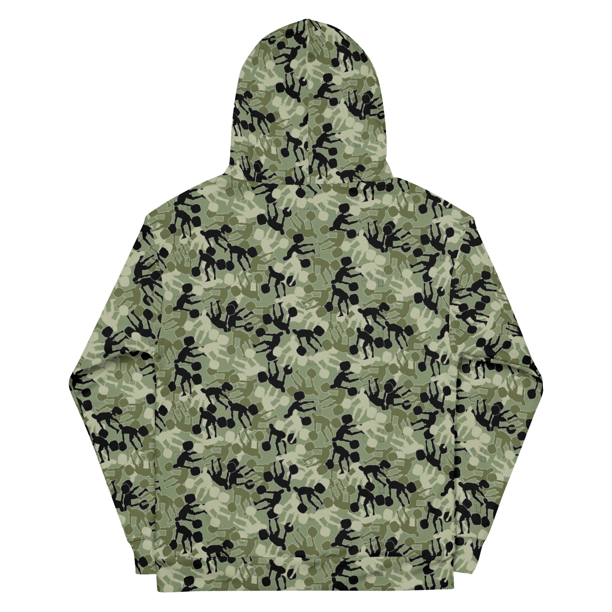 Weightlifter Camouflage Green Background Unisex Hoodie - Image 4