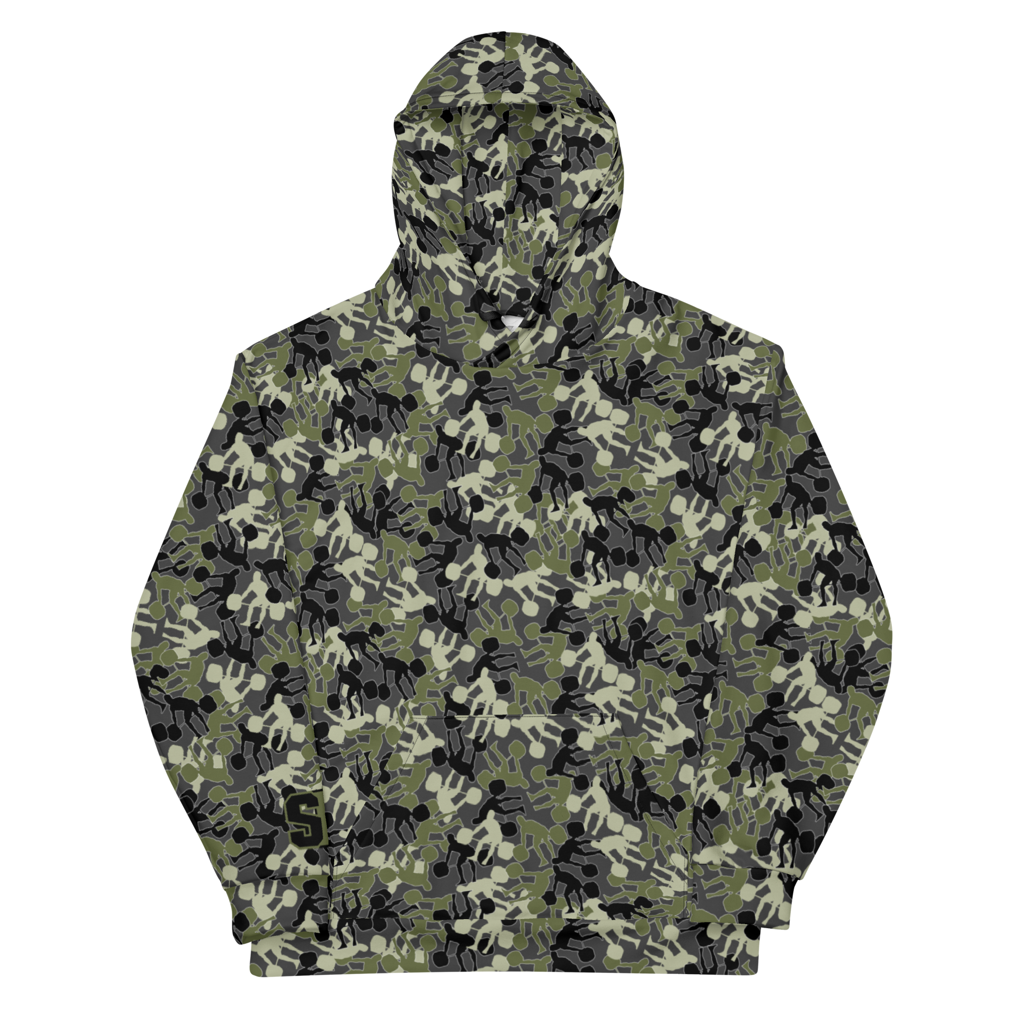 Weightlifter Camouflage Charcoal Background Unisex Hoodie - Image 5
