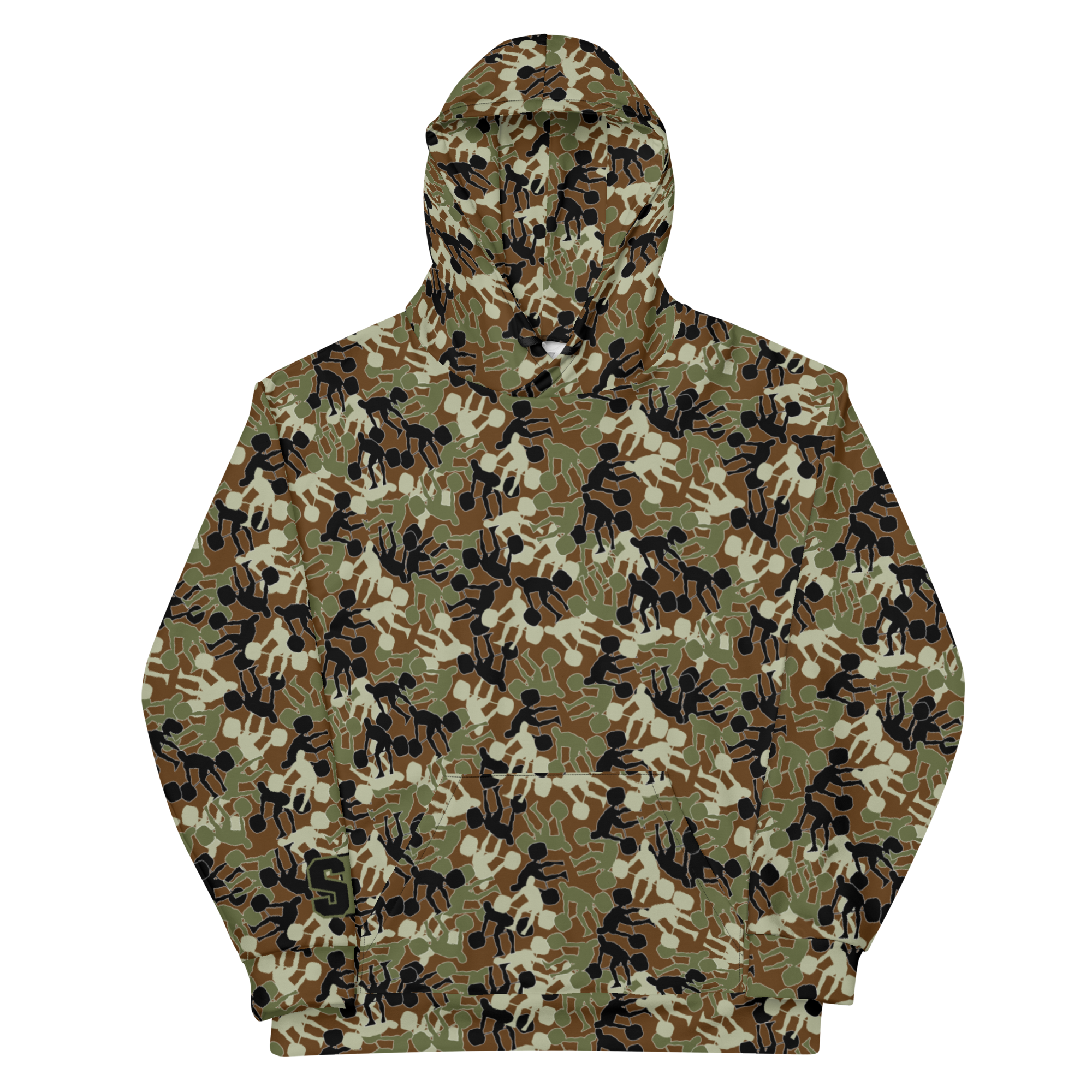 Weightlifter Camouflage Brown Background Unisex Hoodie - Image 1