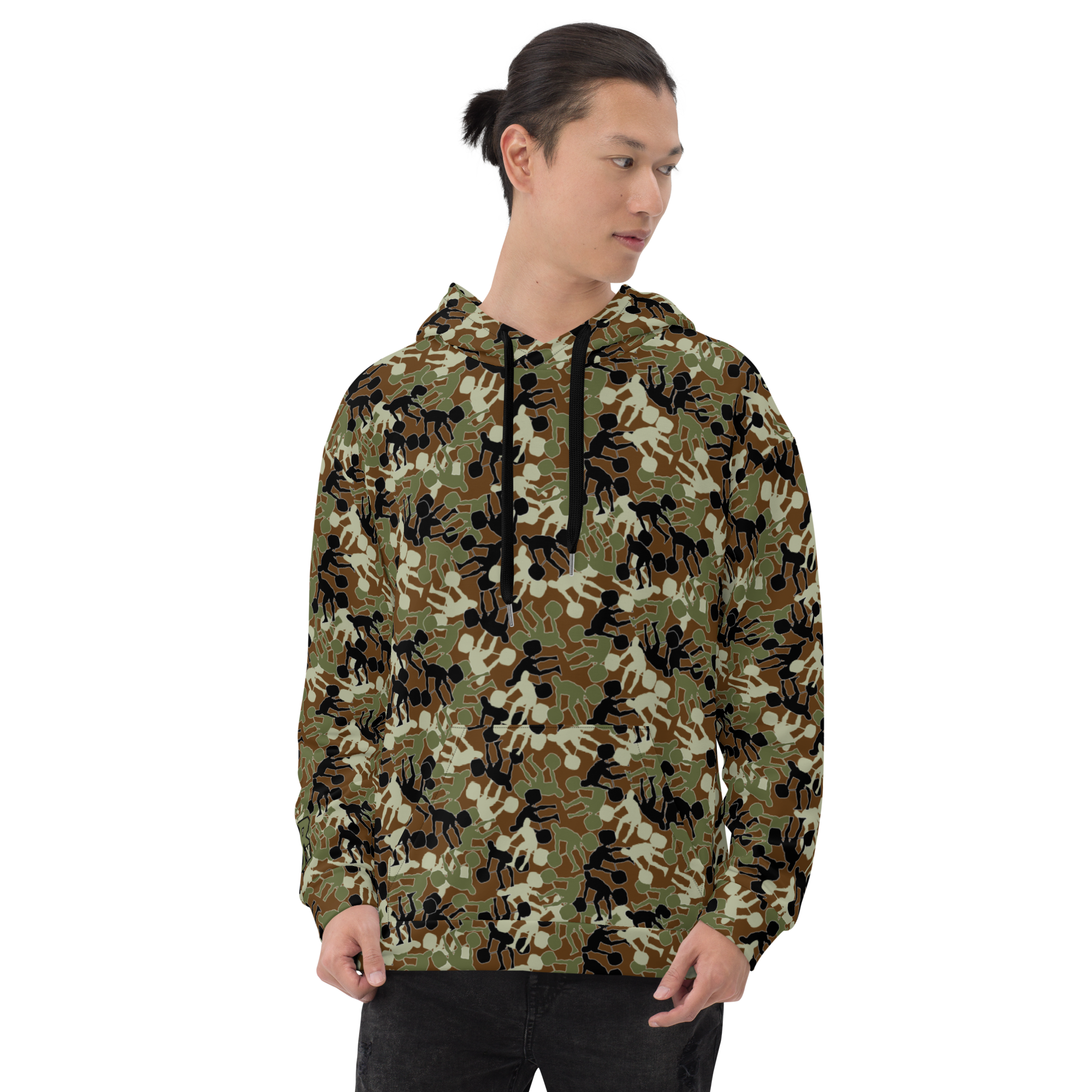 Weightlifter Camouflage Brown Background Unisex Hoodie - Image 3
