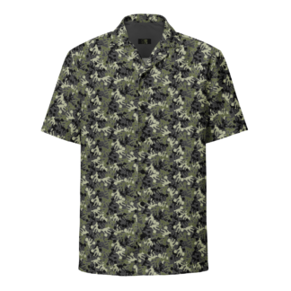 Weightlifter Camo Unisex button shirt charcoal background