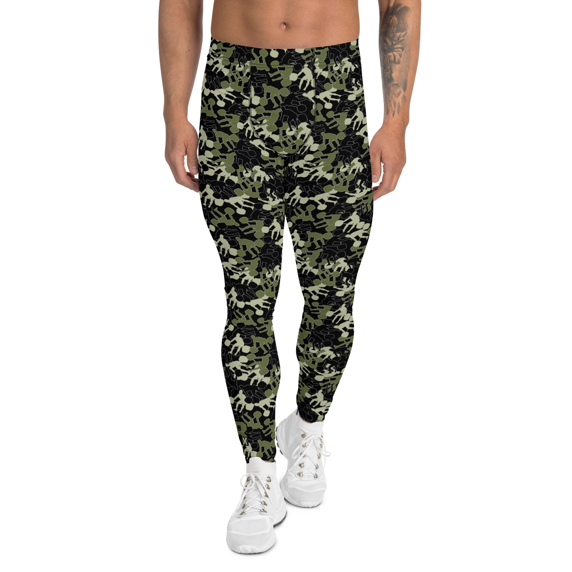 Weightlifter Camo Men's Rash Guards Leggings black base color - Image 1