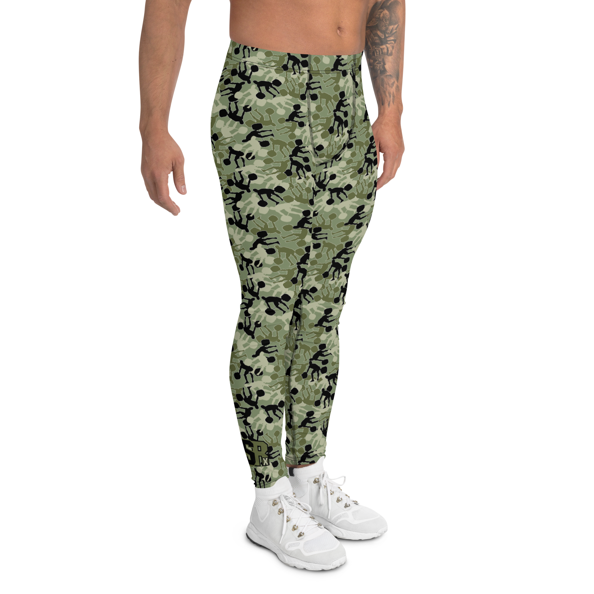 Weightlifter Camo Men's Leggings Rash Guards green base SRx - Image 1