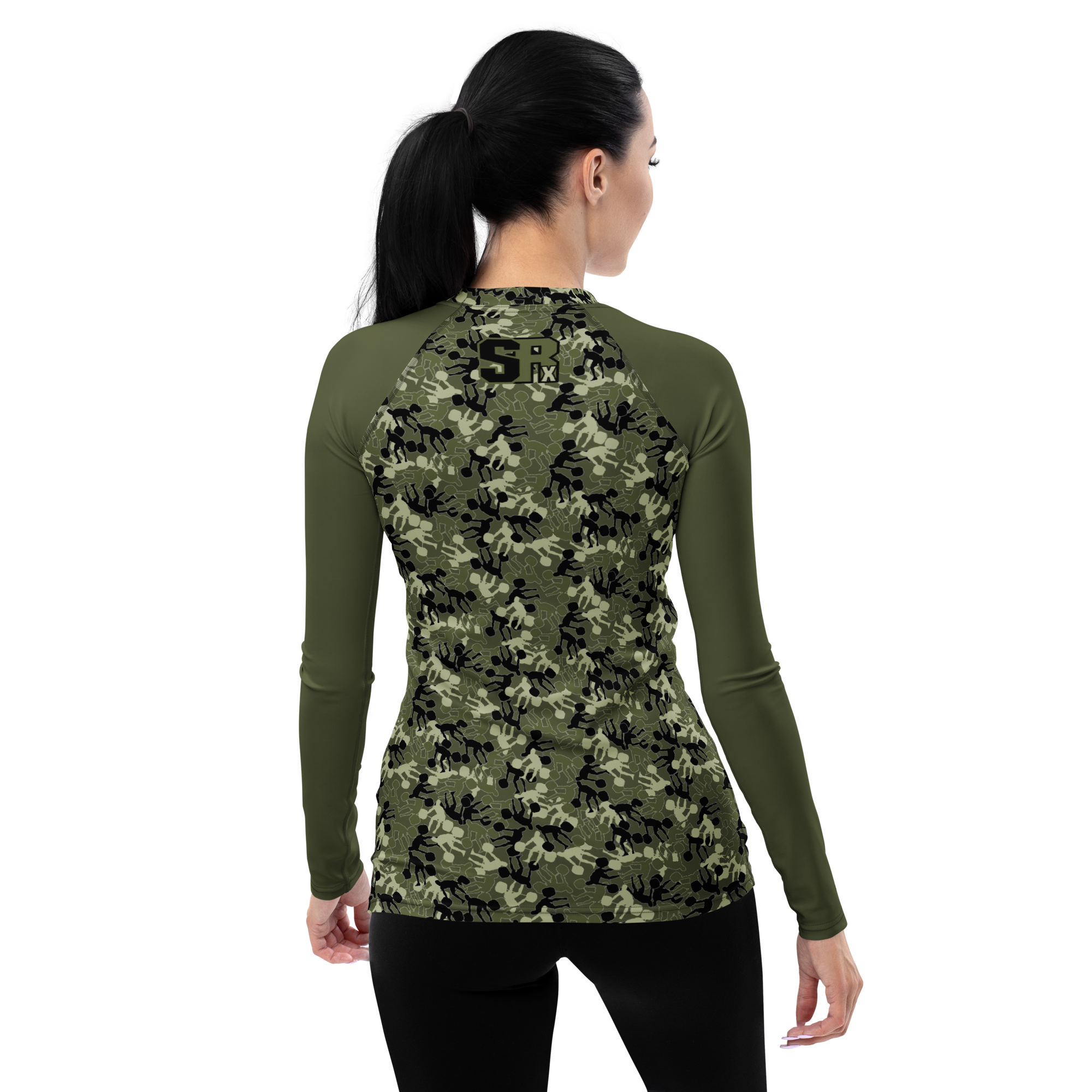 Weightlifter Camo Women's Rash Guard Saratoga base color - Image 2