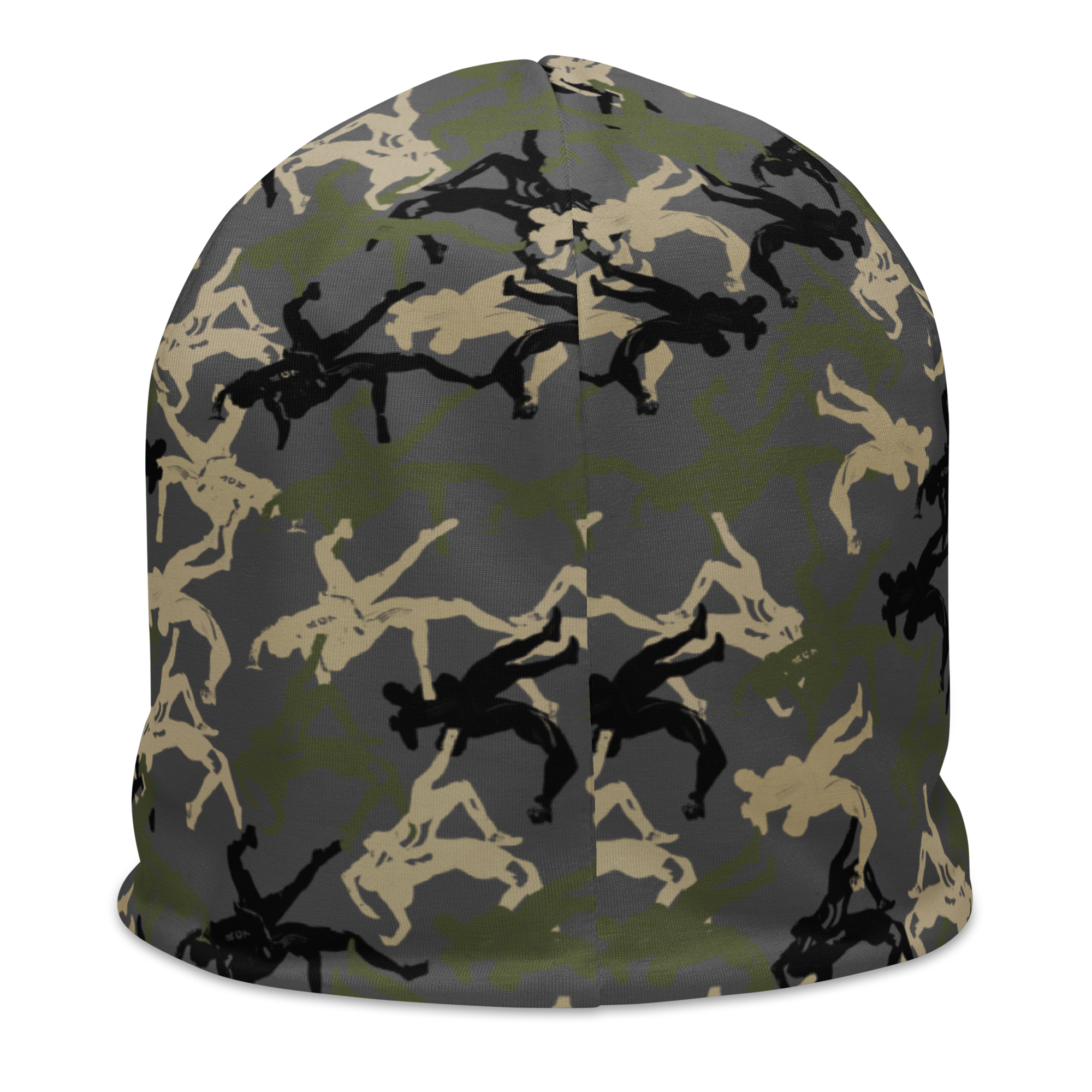 Wrestler Camo charcoal base All-Over Print Beanie - Image 2
