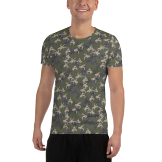 Wrestler Camo charcoal base quick dry performance Men's Athletic T-shirt