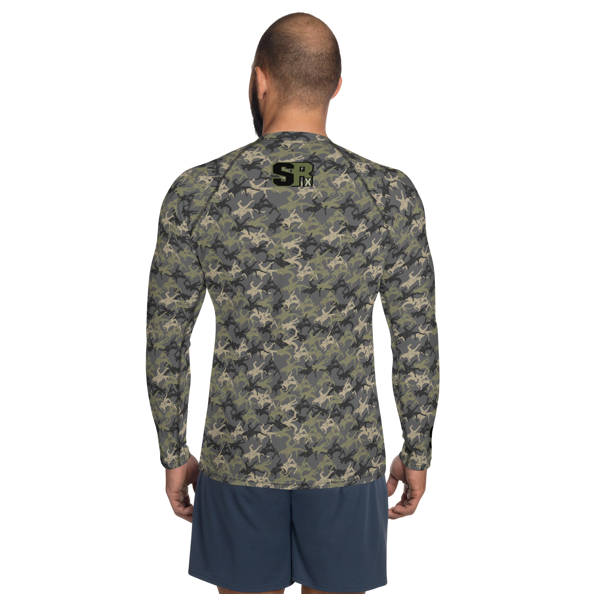 Wrestler Camo grey baseMen's Rash Guard - Image 2