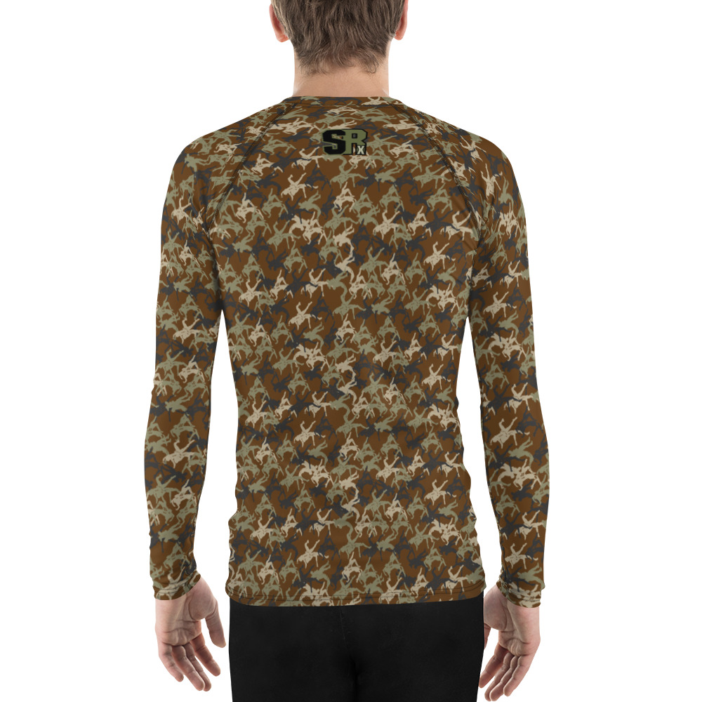 Wrestler Camo brown baseMen's Rash Guard - Image 2