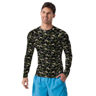 Wrestler Camo black base Men's Rash Guard