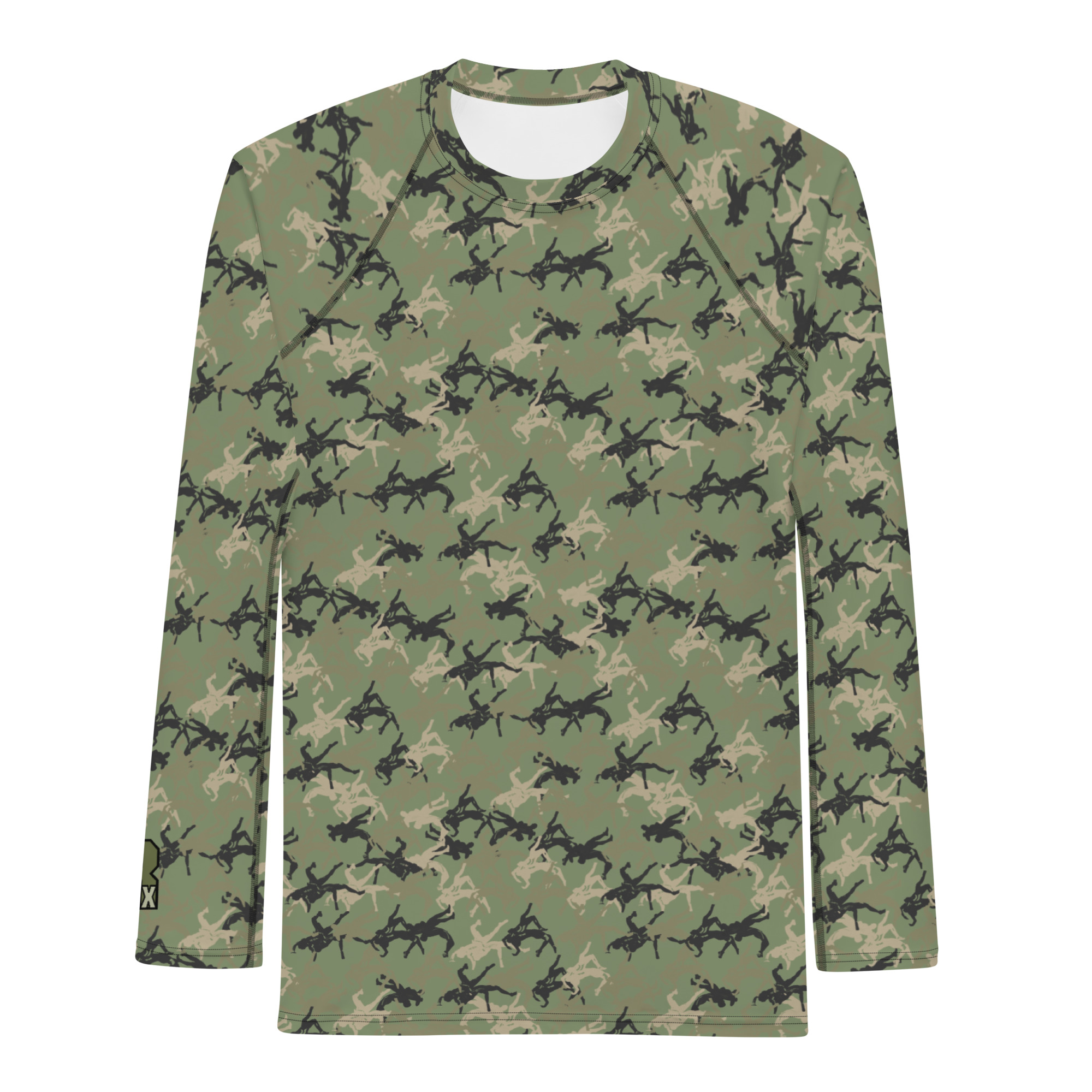 Wrestler Camo green baseMen's Rash Guard - Image 1