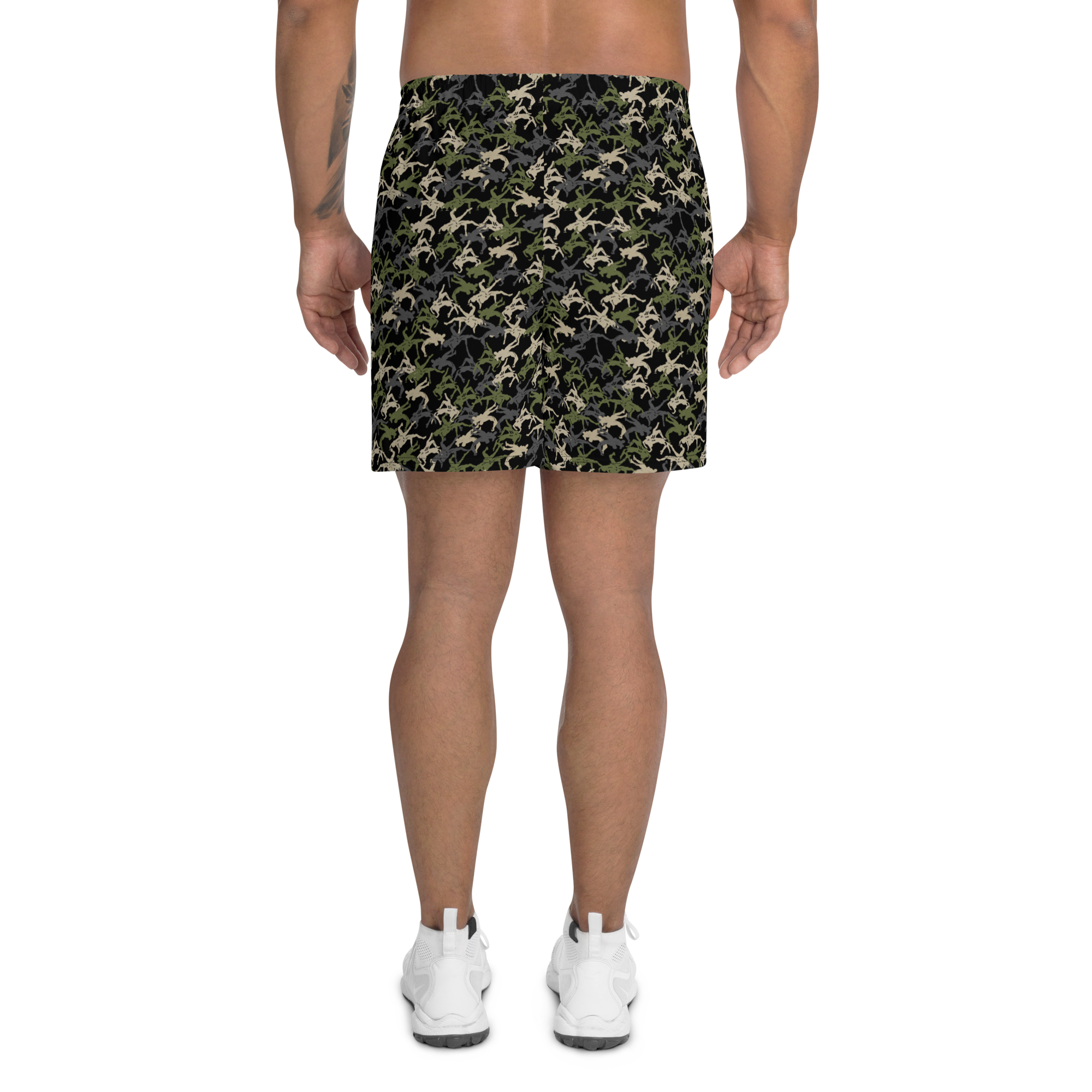 Wrestler Camo black base Men's Recycled Athletic Shorts - Image 2