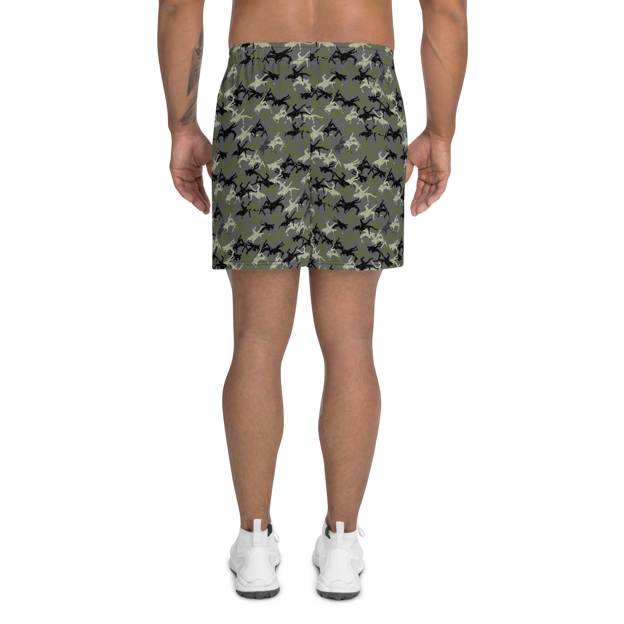 Wrestler Camo Charcoal base Men's Recycled Athletic Shorts - Image 2