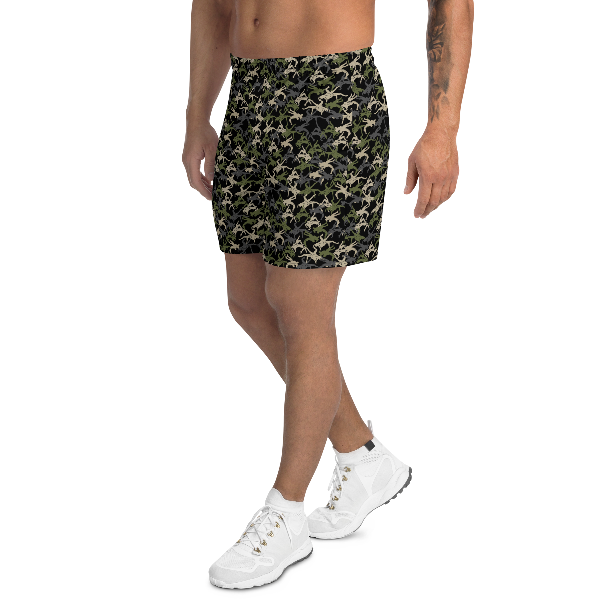 Wrestler Camo black base Men's Recycled Athletic Shorts - Image 1
