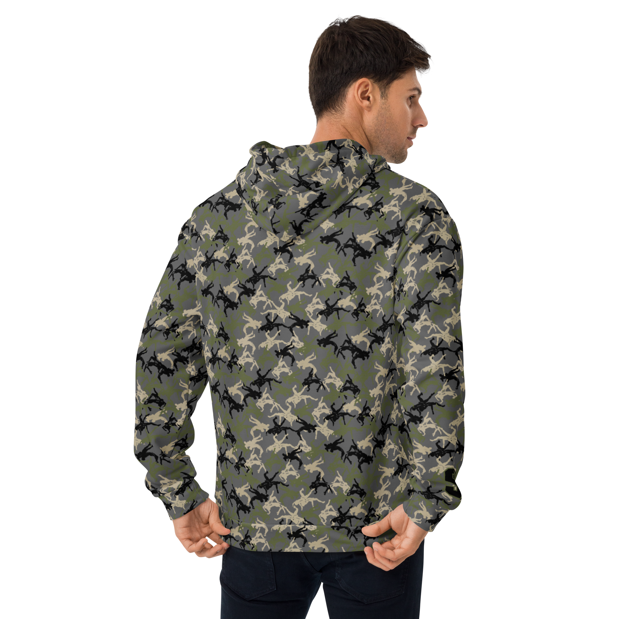 Wrestler Camo Charcoal base Unisex Hoodie - Image 2