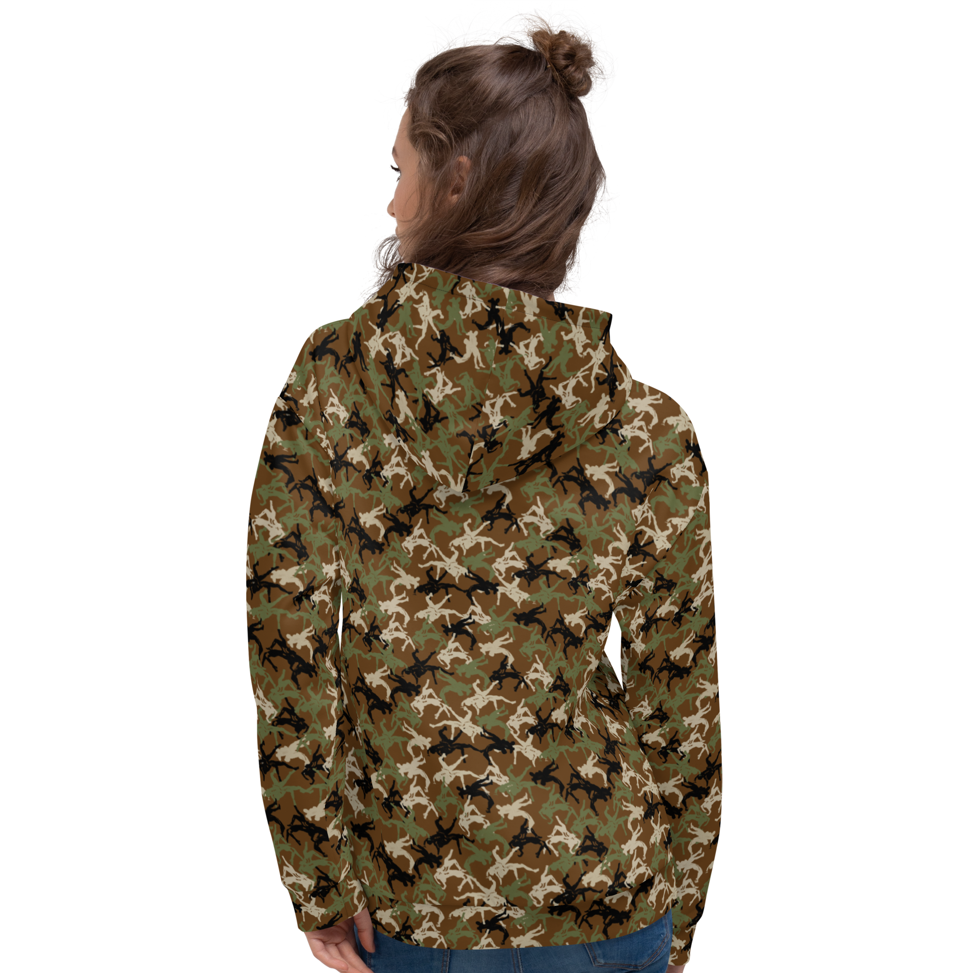 Wrestler Camo Brown base Unisex Hoodie - Image 3