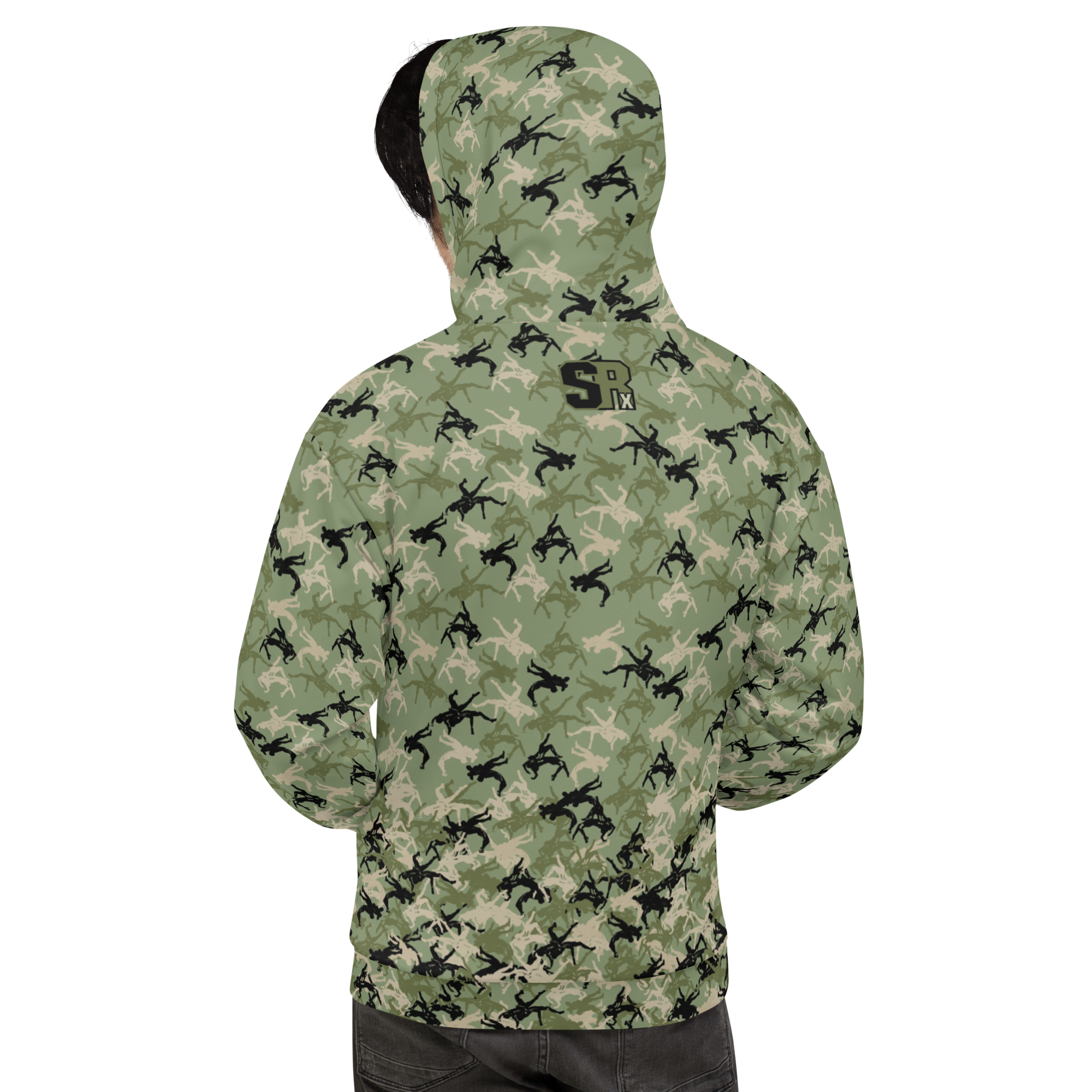Wrestler Camo Piling up Green base Unisex Hoodie - Image 3