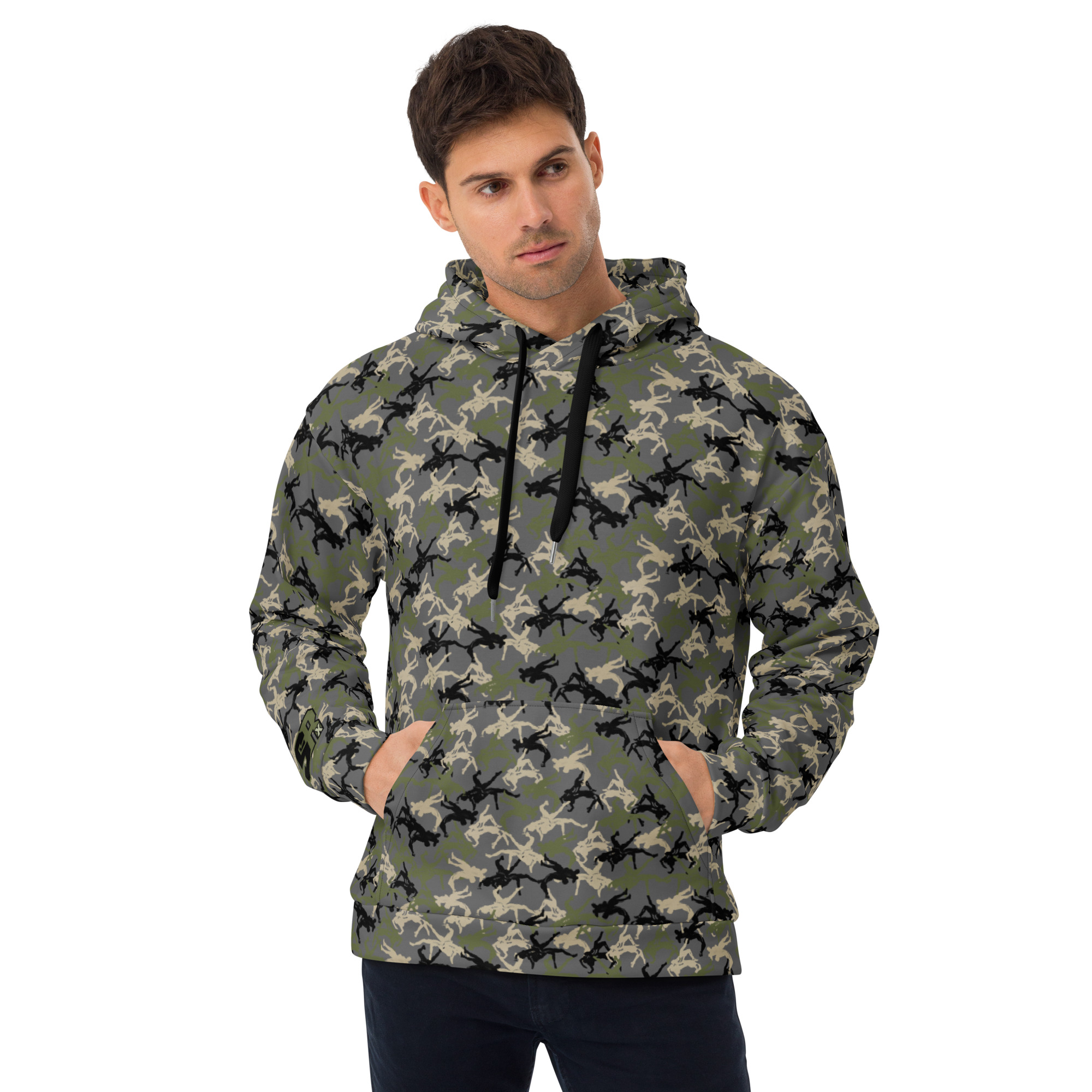 Wrestler Camo Charcoal base Unisex Hoodie - Image 4