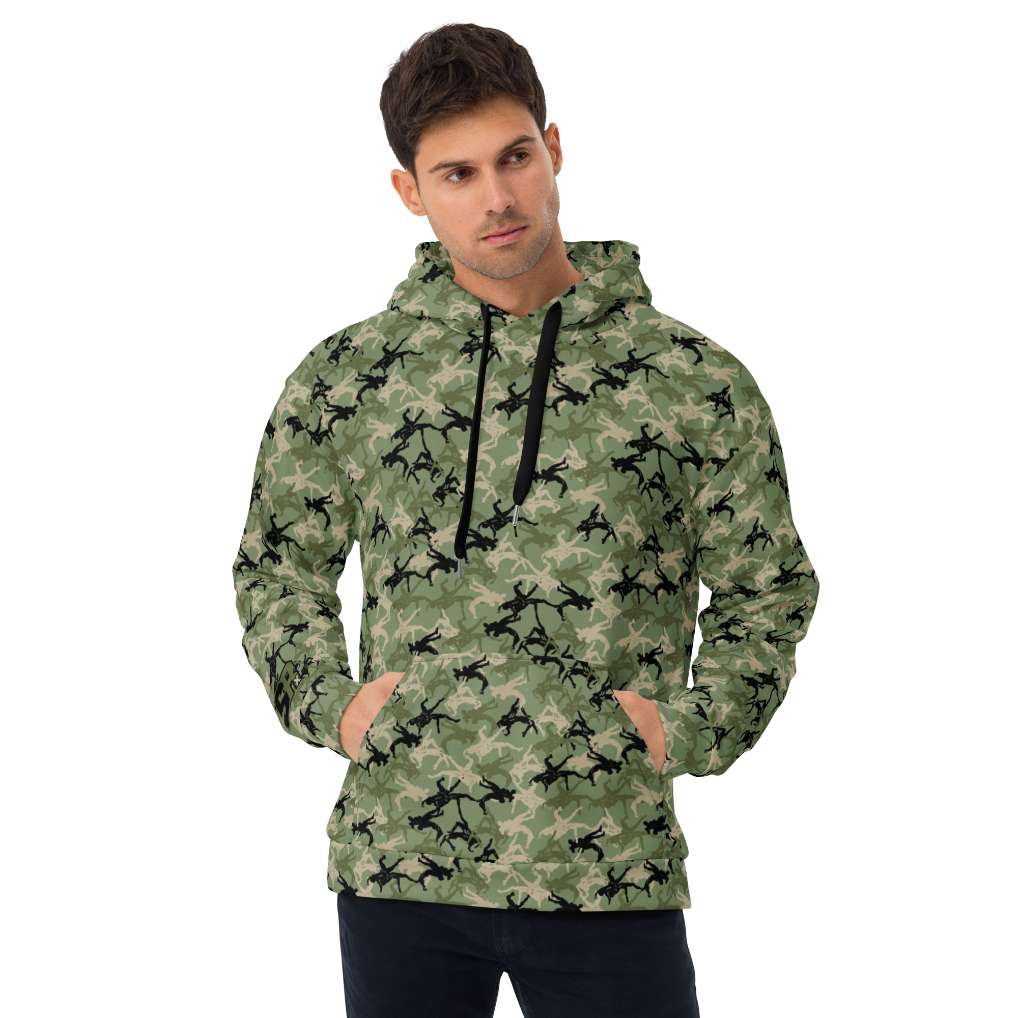 Wrestler Camo Green Base Unisex Hoodie - Image 1