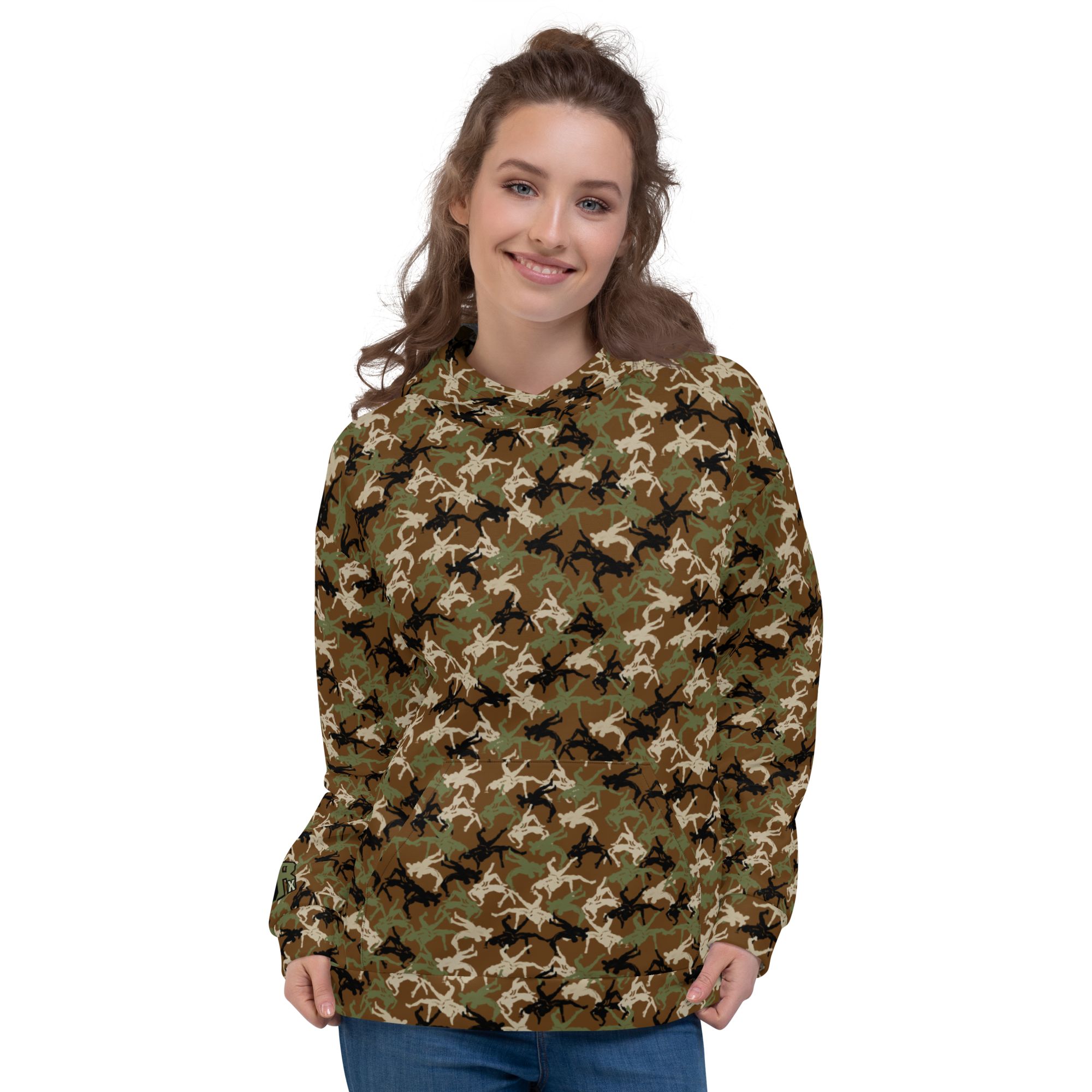 Wrestler Camo Brown base Unisex Hoodie - Image 1