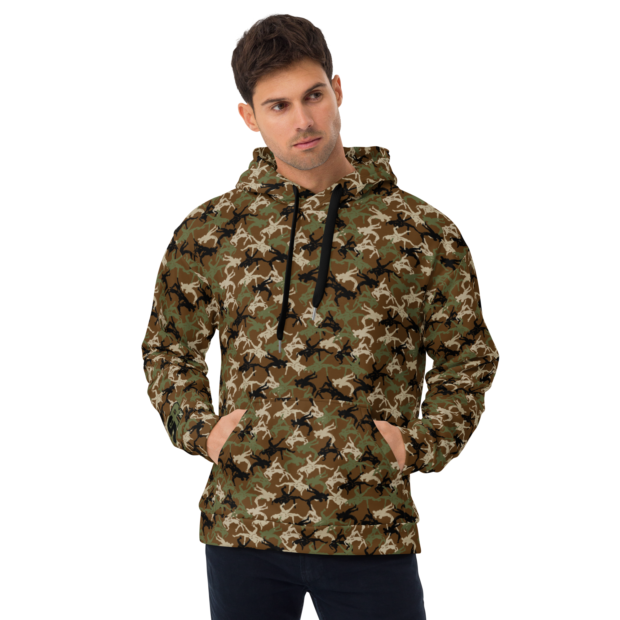 Wrestler Camo Brown base Unisex Hoodie - Image 2